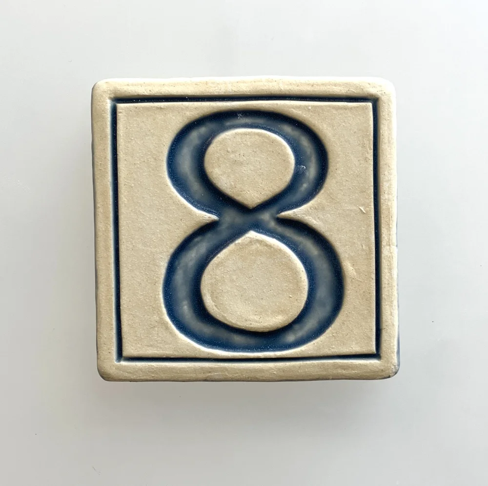 Number 8 Art Tile — Whistling Frog Tile Company