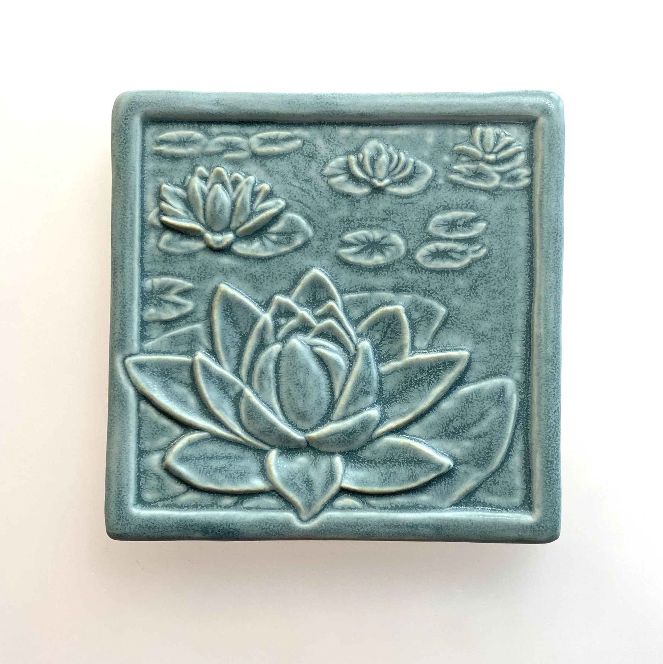 Water Lily Art Tile Lotus tile, waterlily tile, pond theme, kitchen tile, whistling frog tile, lily tile