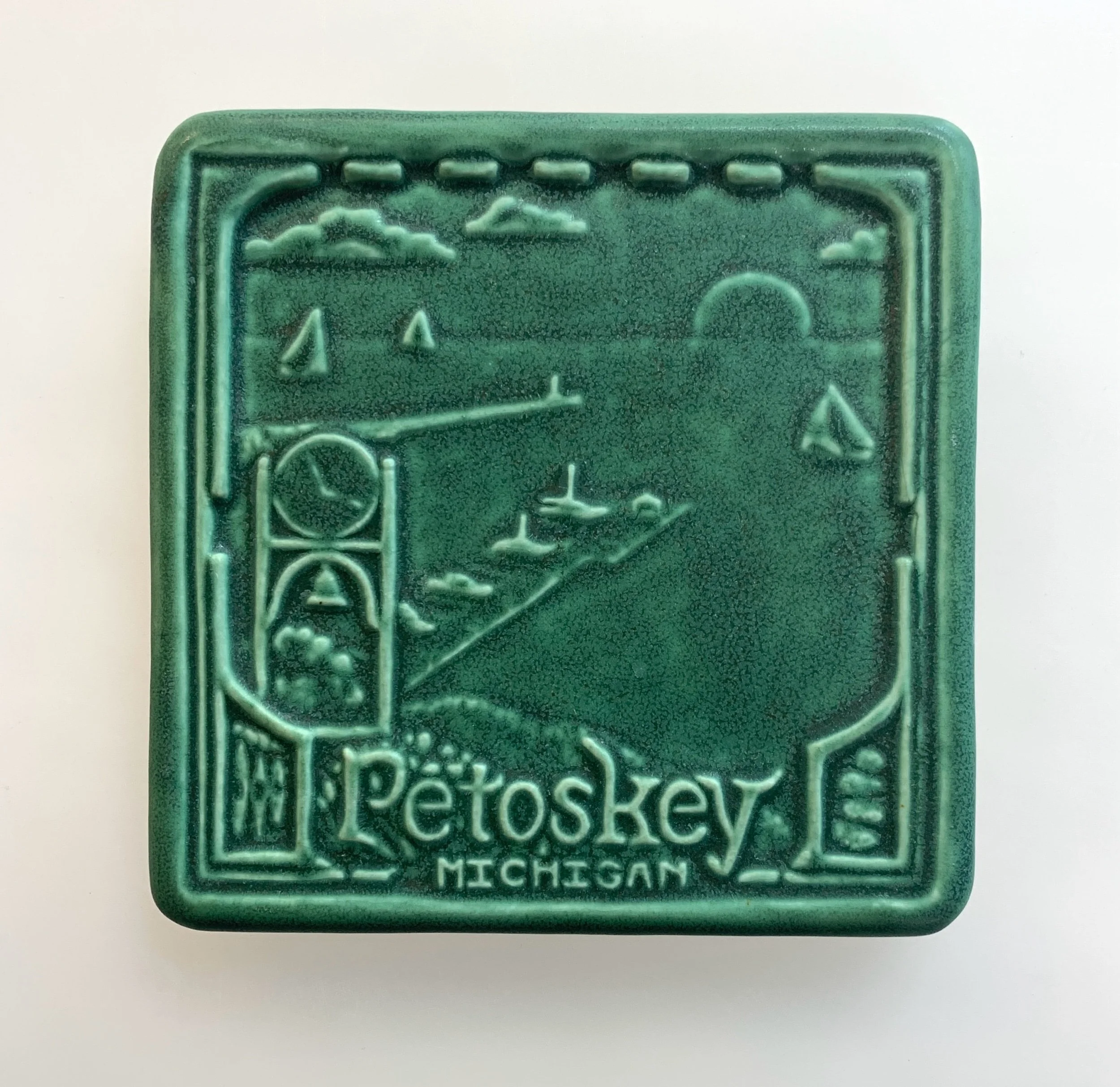 Petoskey tile for kitchen back splash. Michigan tile for fireplace surround. Floor tile made in Northern Michigan.