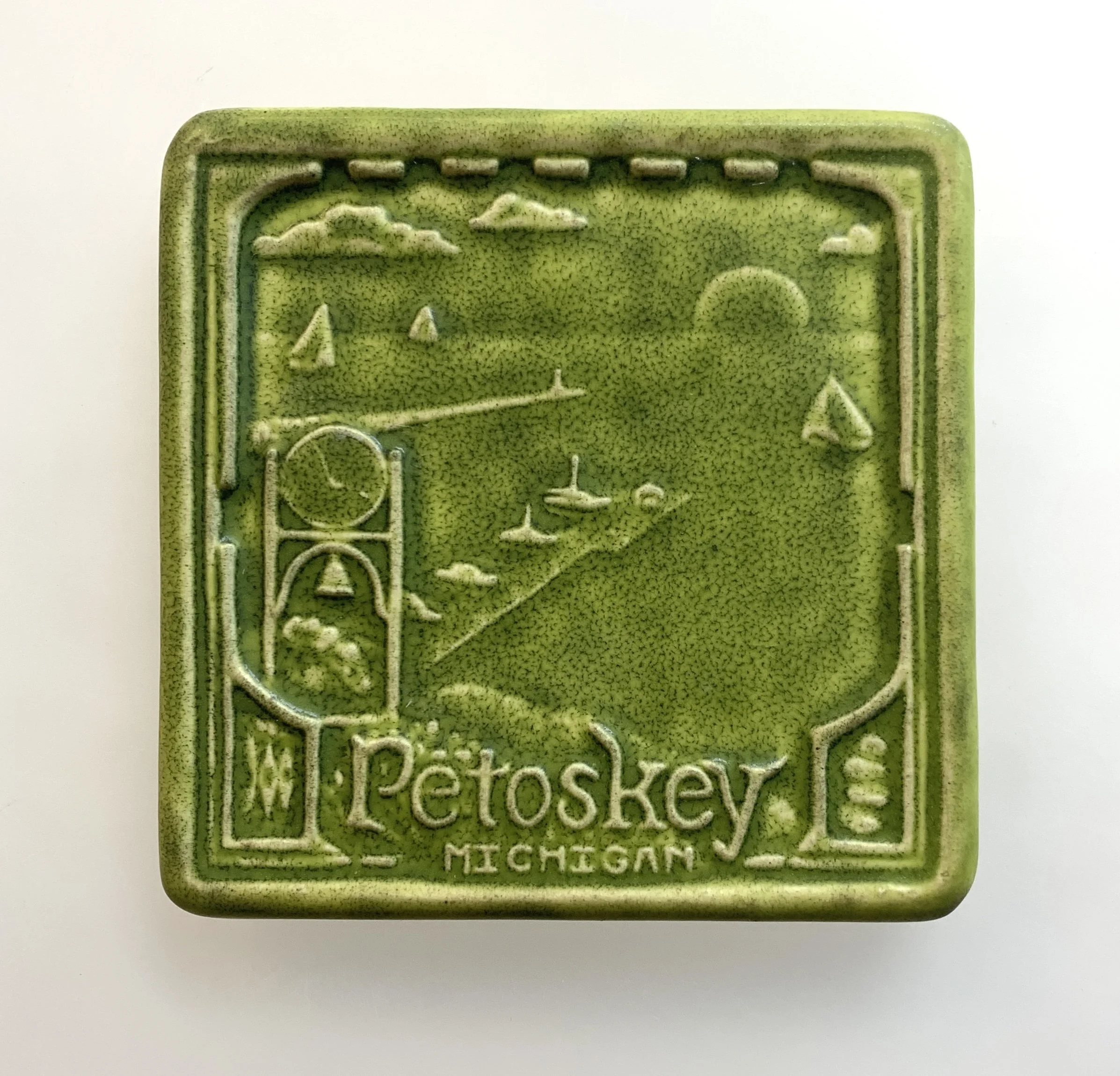 Petoskey tile for kitchen back splash. Michigan tile for fireplace surround. Floor tile made in Northern Michigan.