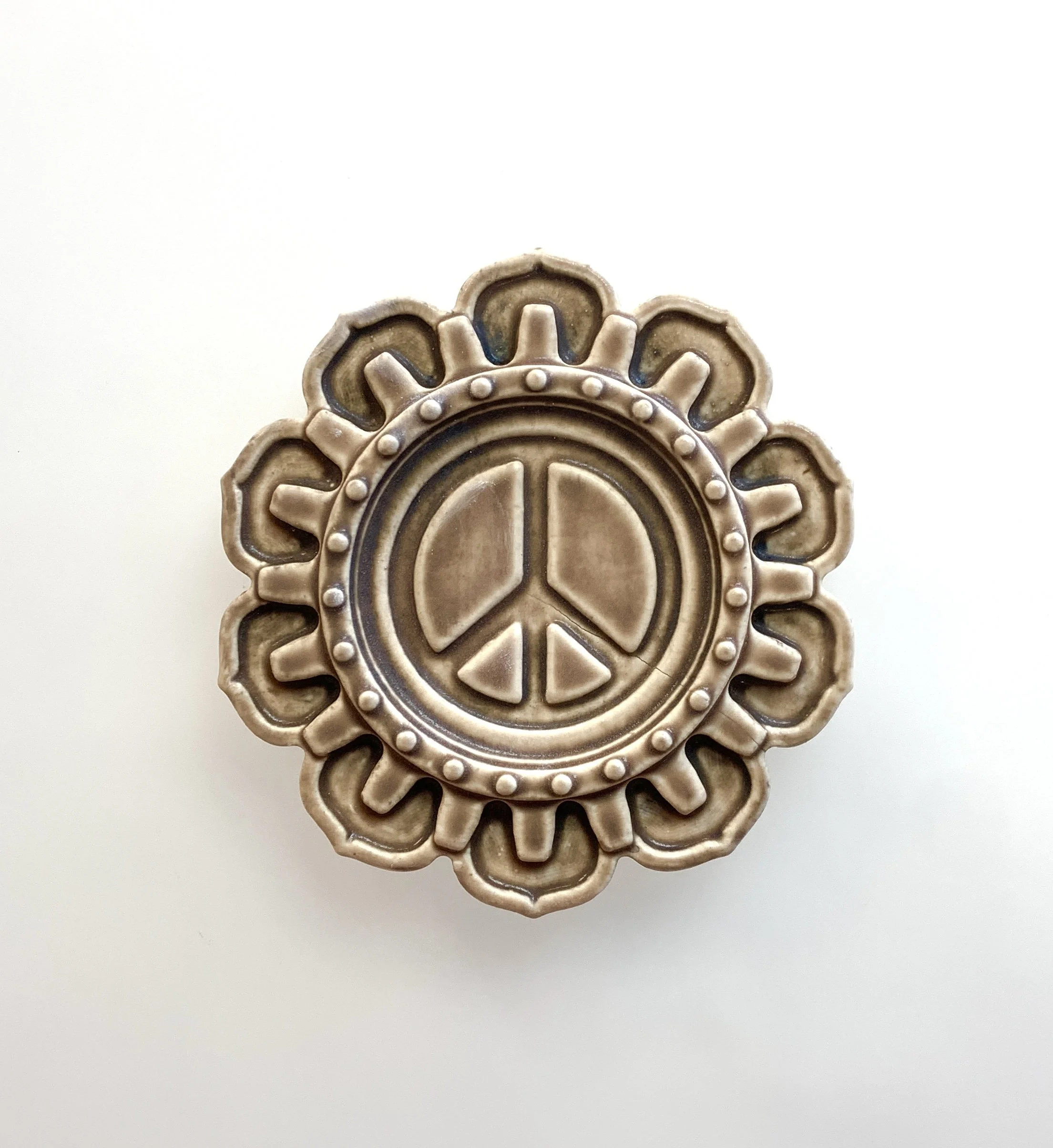 Peace sign Tile  Made in Michigan, original design by Rick Pruckler handmade by us in our Torch Lake Studio!