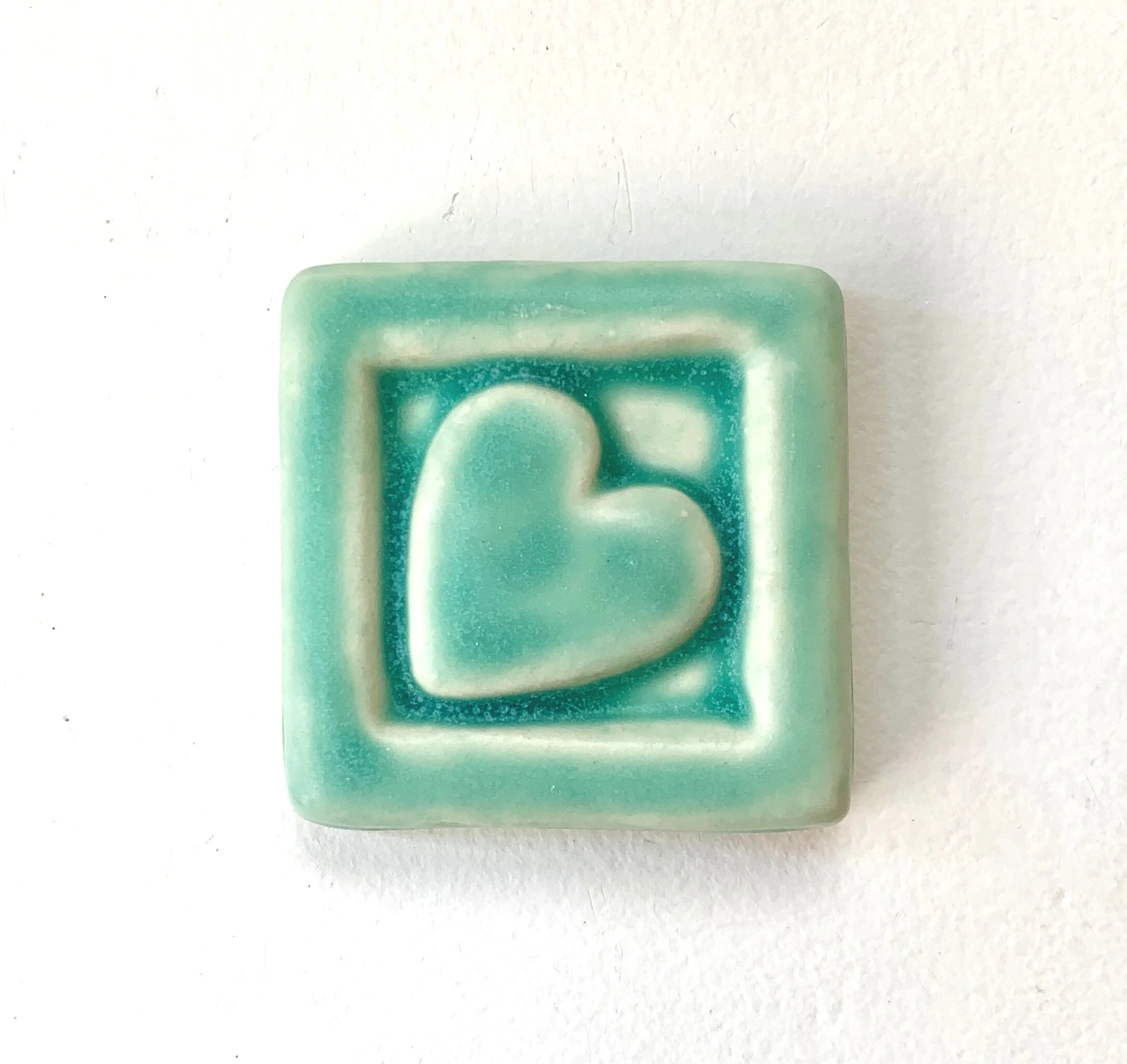 Heart Tile 2x2" tile  Art Tile Arts and Crafts tile kitchen tile mini tiles small tiles Valentine's heart Heart gift