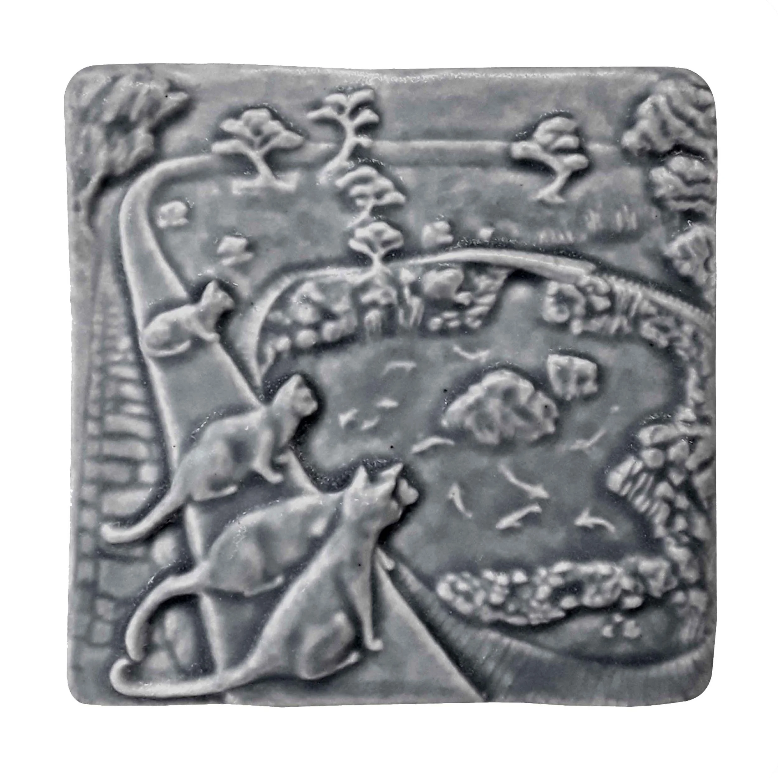 Cats and Koi Tile Smoky Blue Glaze.jpg