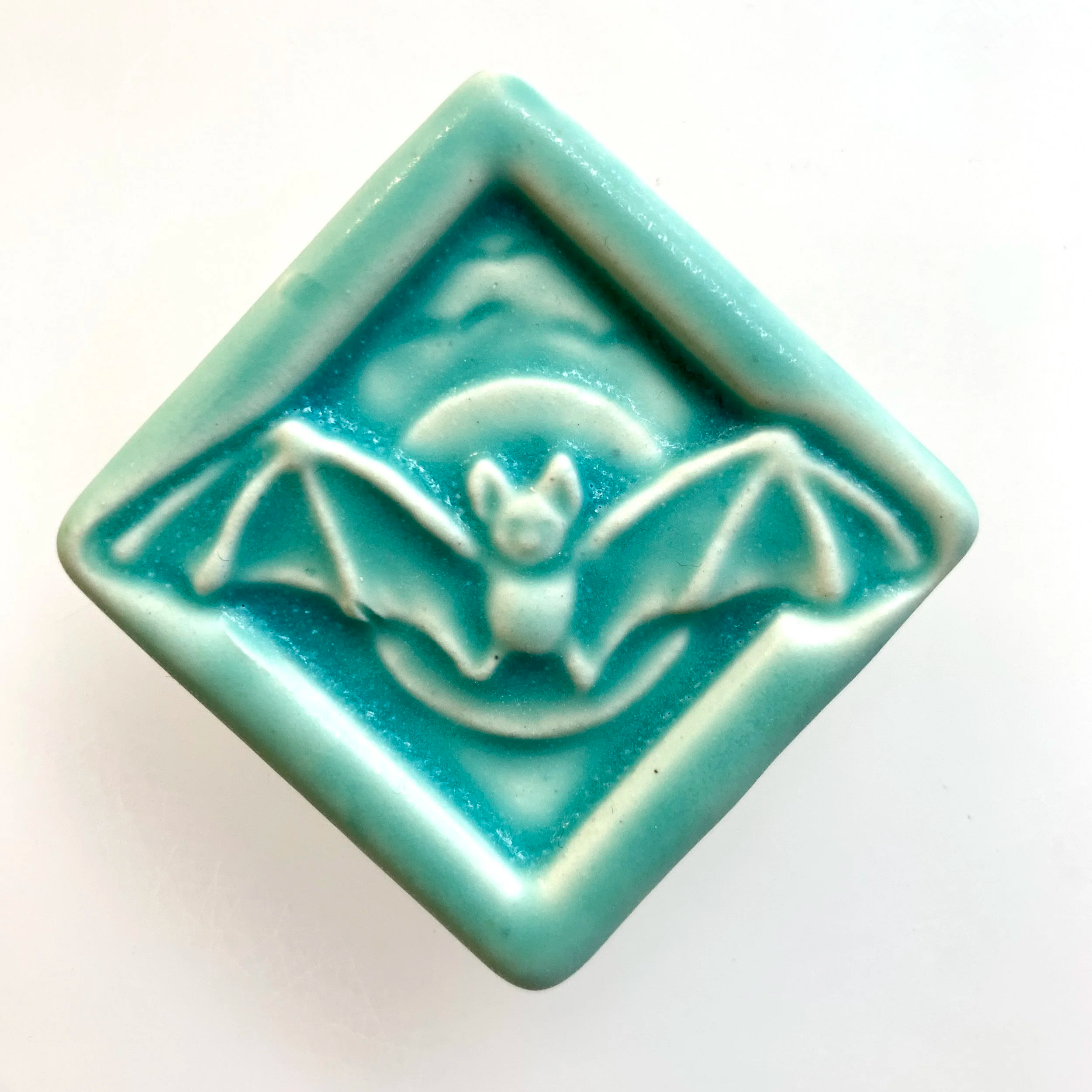 Bat tile, ceramic tile, ceramic bat, handmade tile, northern Michigan tile, craftsman style tile