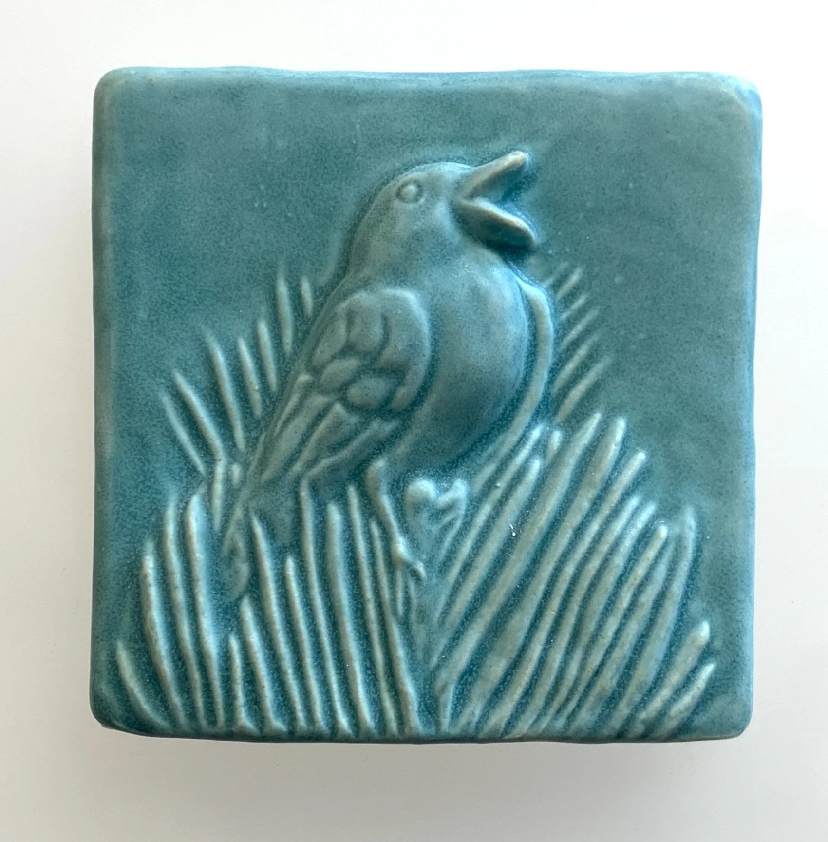 songbird art tile, bird lover gift, avian decor, bird watcher present, handmade ceramic bird, nature art tile, craftsman style bird, Whistling Frog Tile, birding den decor