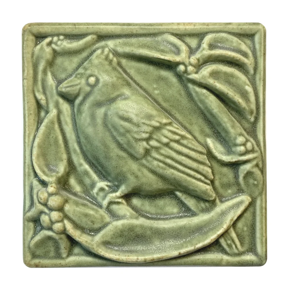 Cardinal Porcelain Art Tile | Hand-Sculpted Michigan-Made Bird