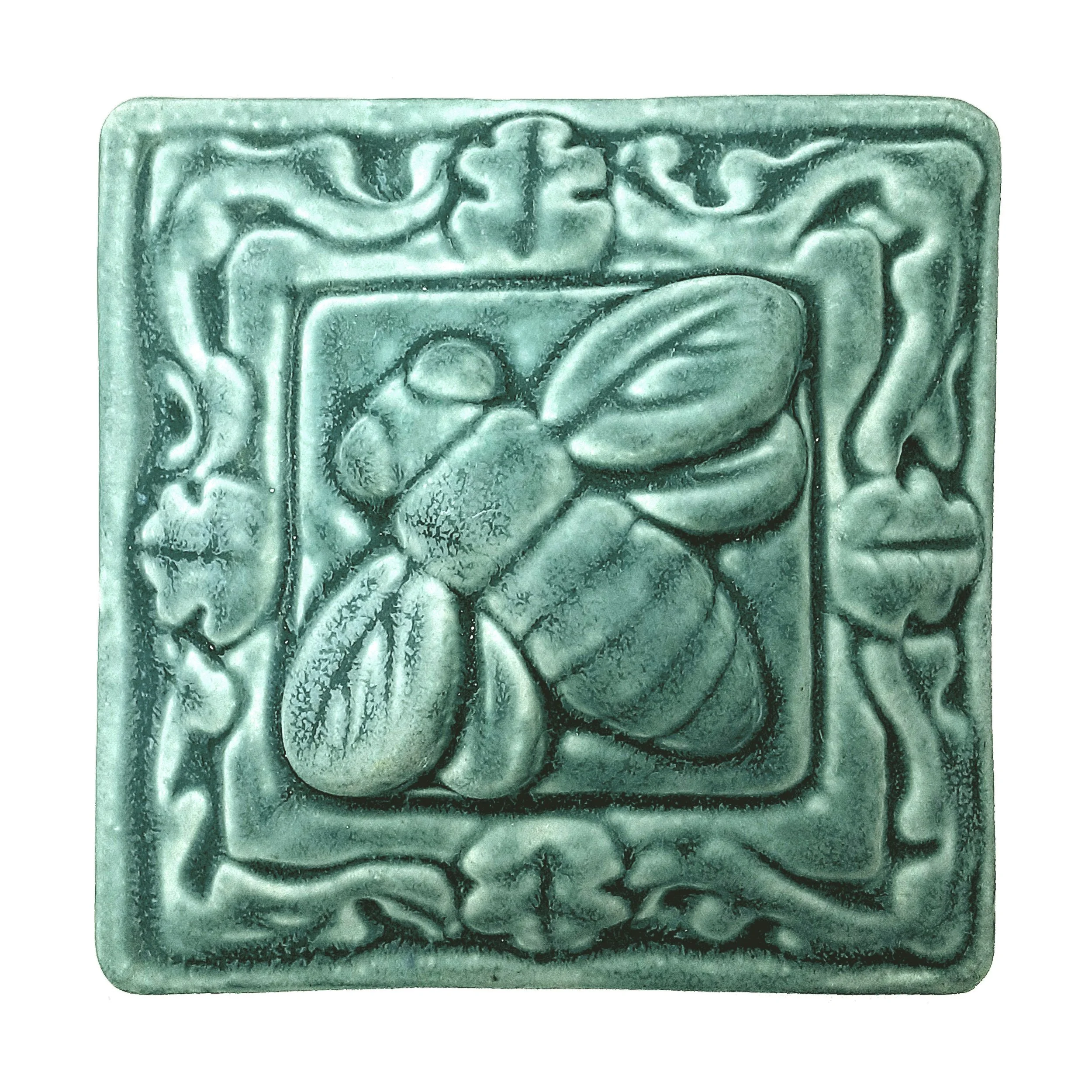 Bee Floral Tile Bermuda Green Glaze.jpg