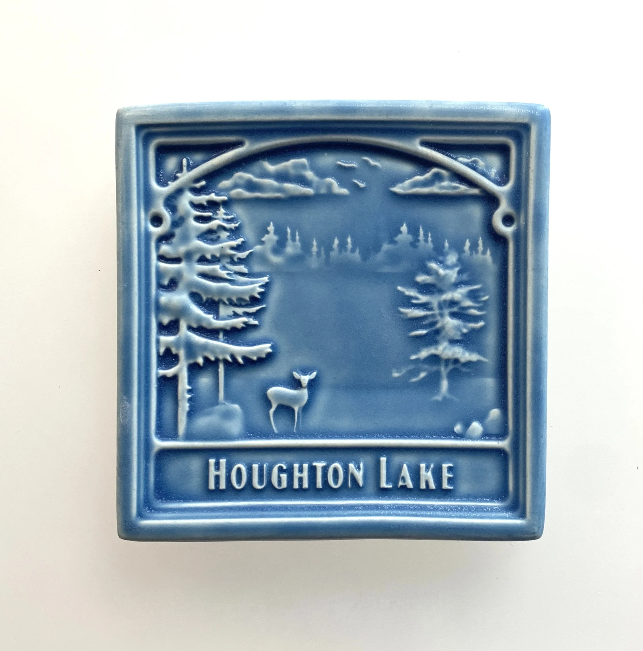 Houghton Lake Michigan tile, cabin decor, Northern Michigan tile, lake tile, Houghton wall art