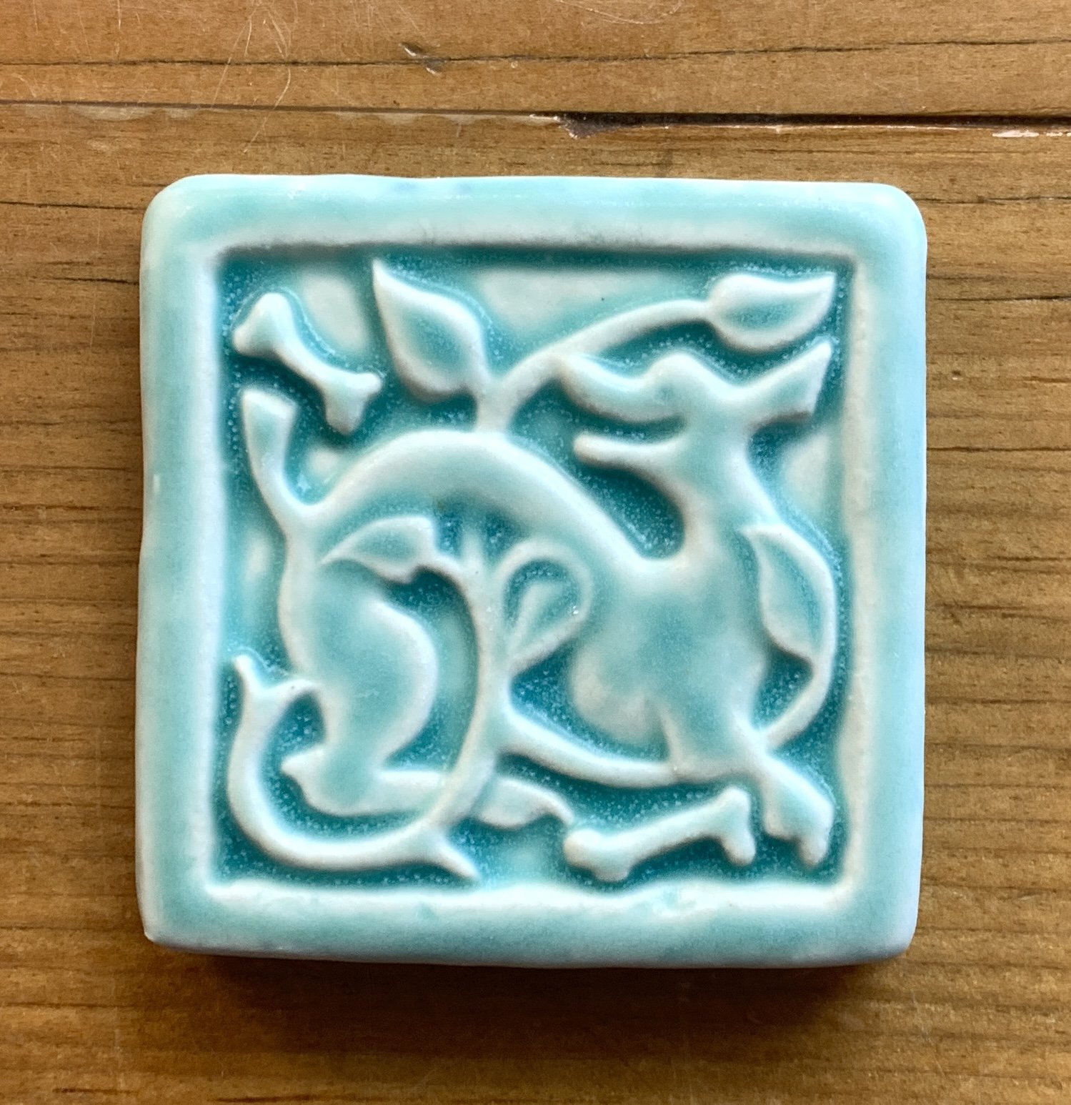 Dog with Bone Tile, dog wash tile, pet memorial tile