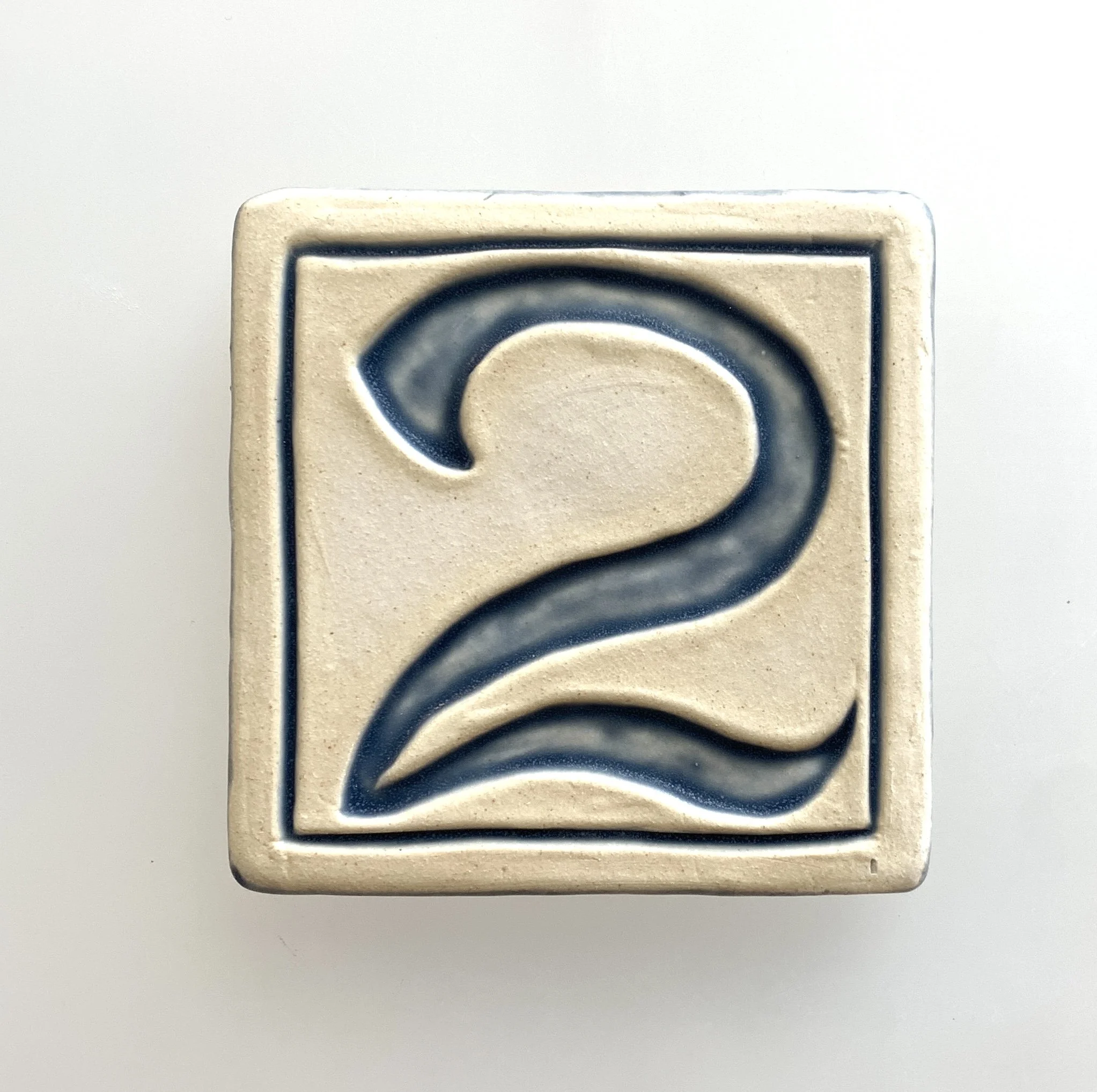 Number tile for Home address, handmade ceramic, made in Michigan: a place for the best tile in Northern Michigan