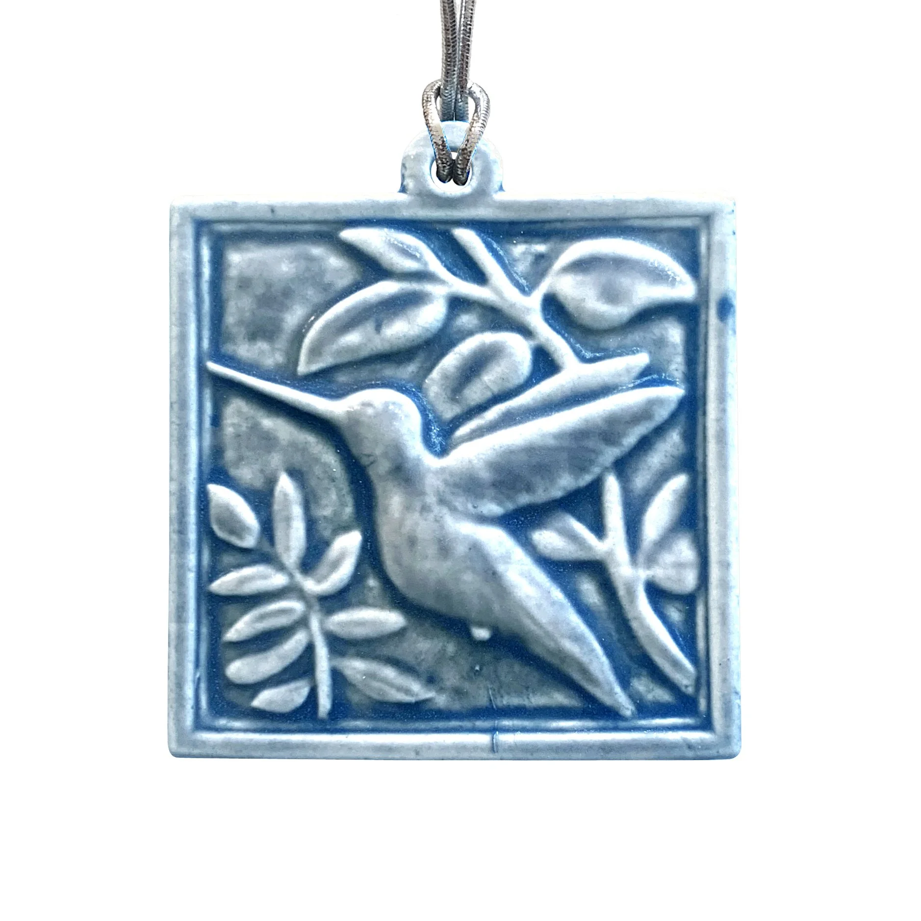 Hummingbird ornament Freshwater Blue Glaze.JPG