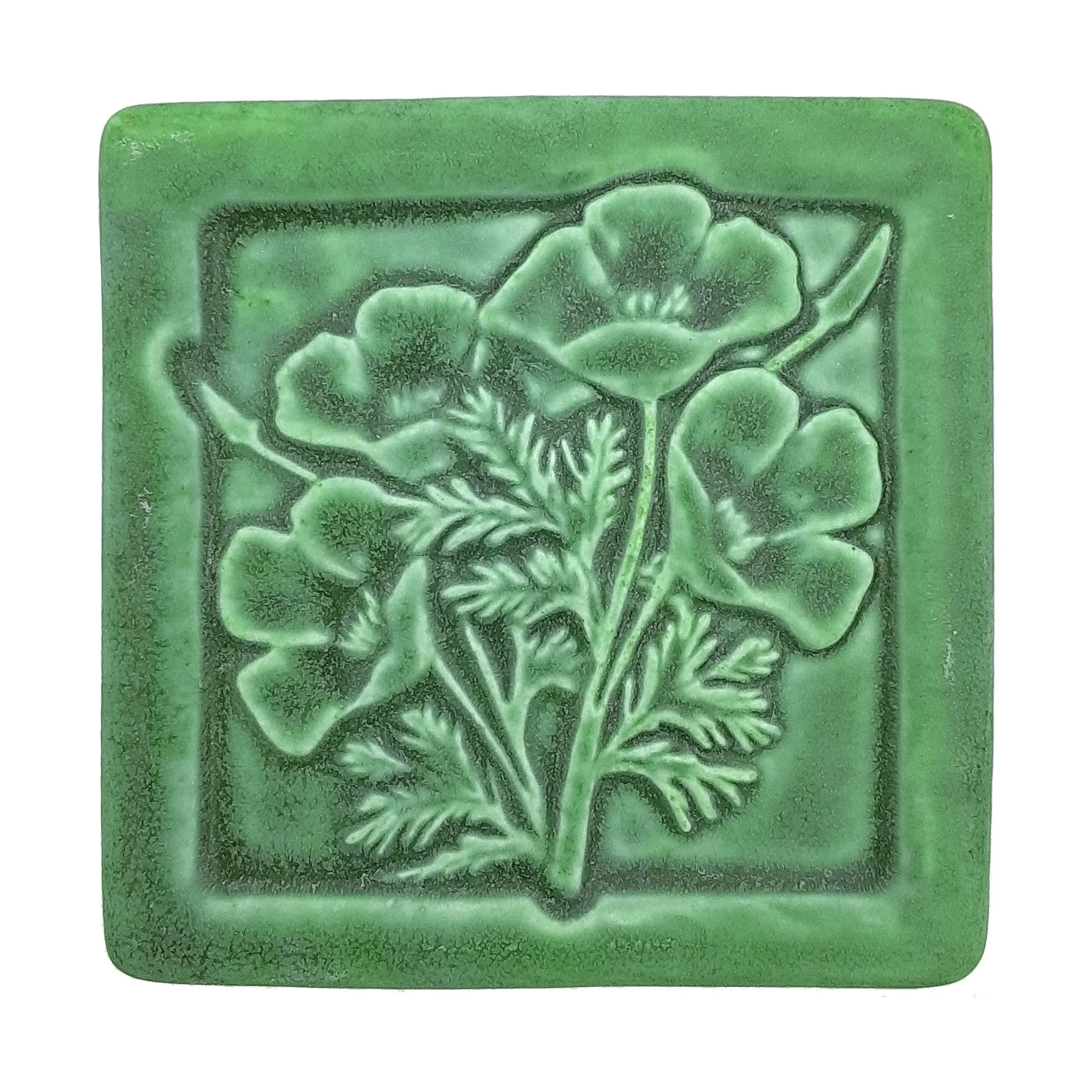 CaliforniaPoppyTileLeafGreenGlaze.jpg