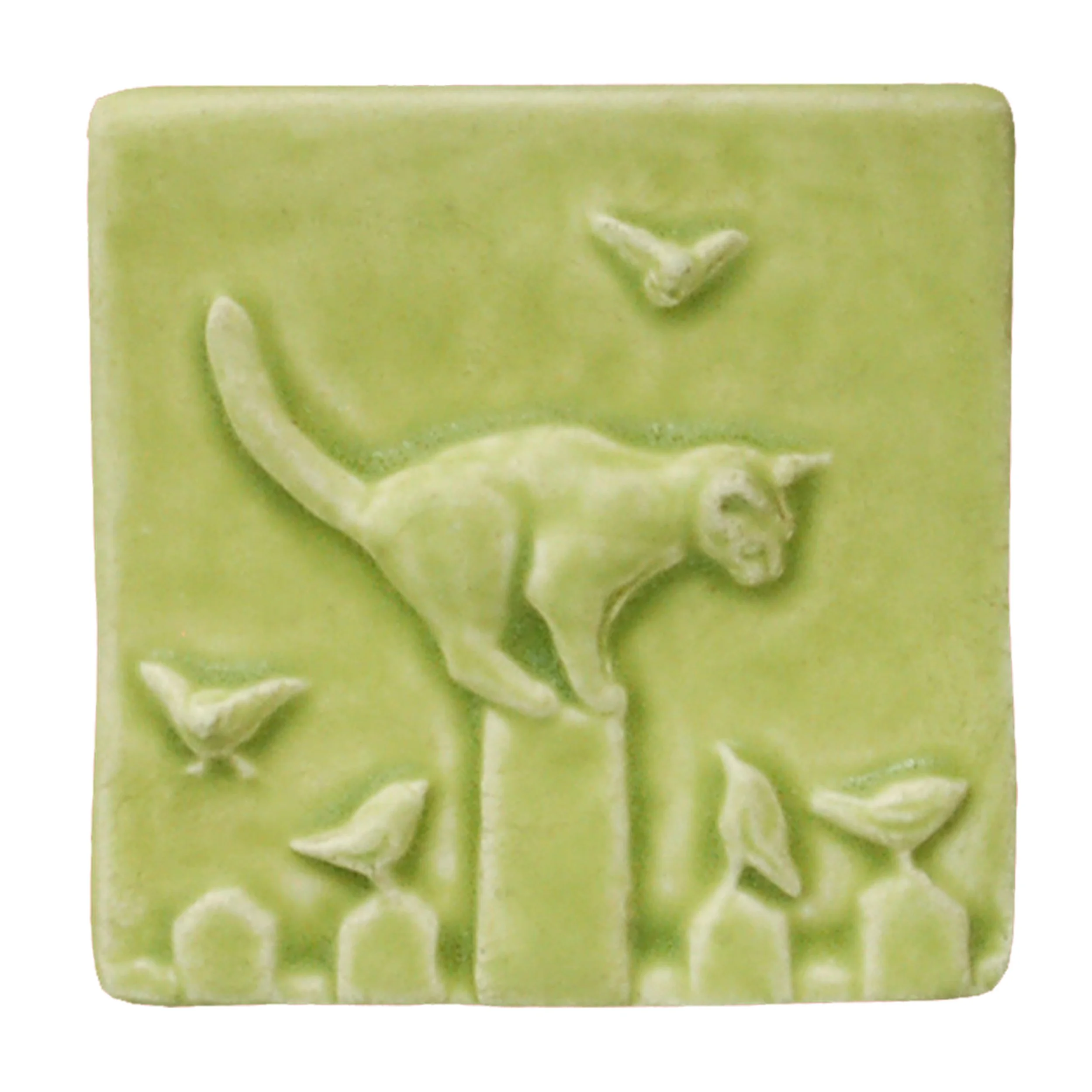 Cat on Fence Art Tile hand made in USA.jpg