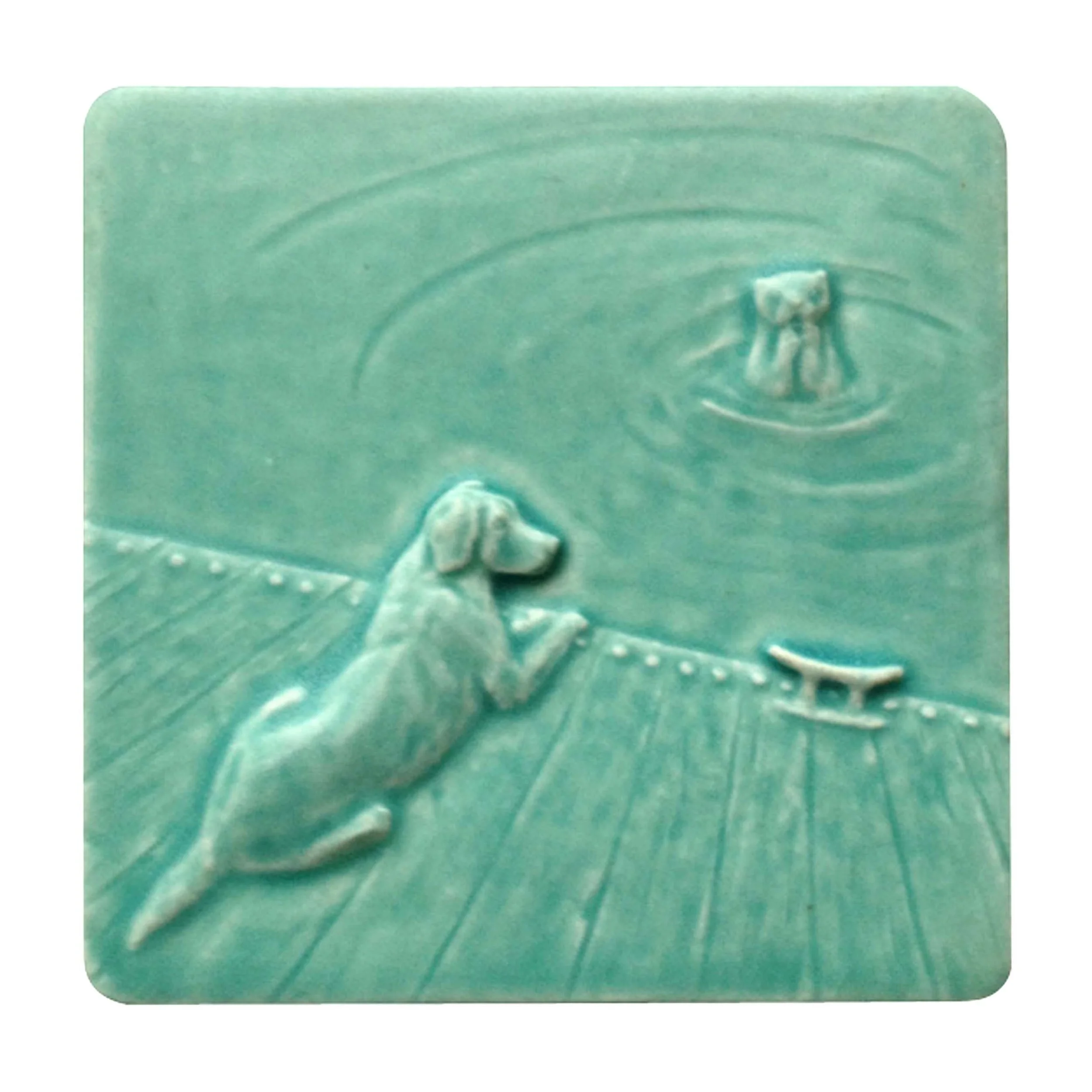 Dog w Otter Tile Bermuda Green Glaze.jpg