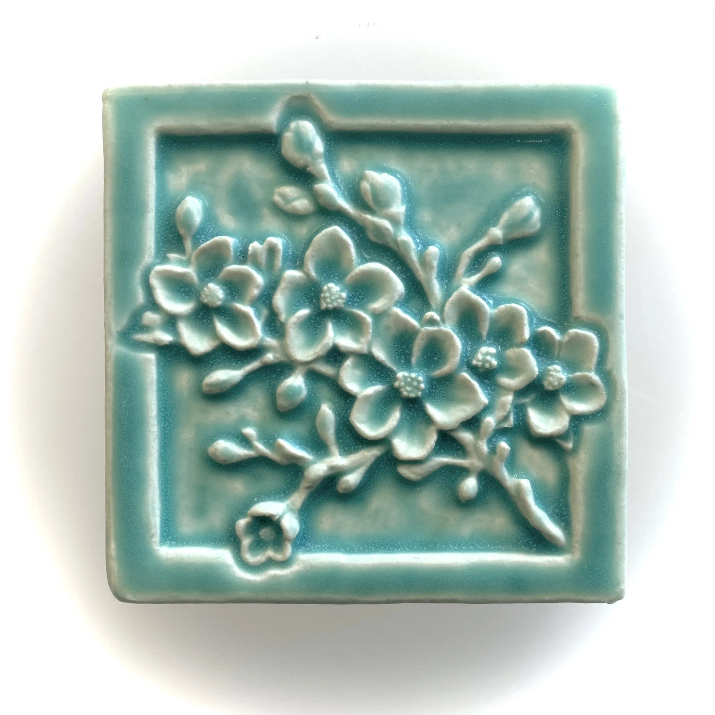 Hand-sculpted cherry blossom porcelain tile, ideal for kitchen backsplash or shower remodel.Cherry tree branch tile, back splash tile, kitchen tile, botanical tile, wall tile