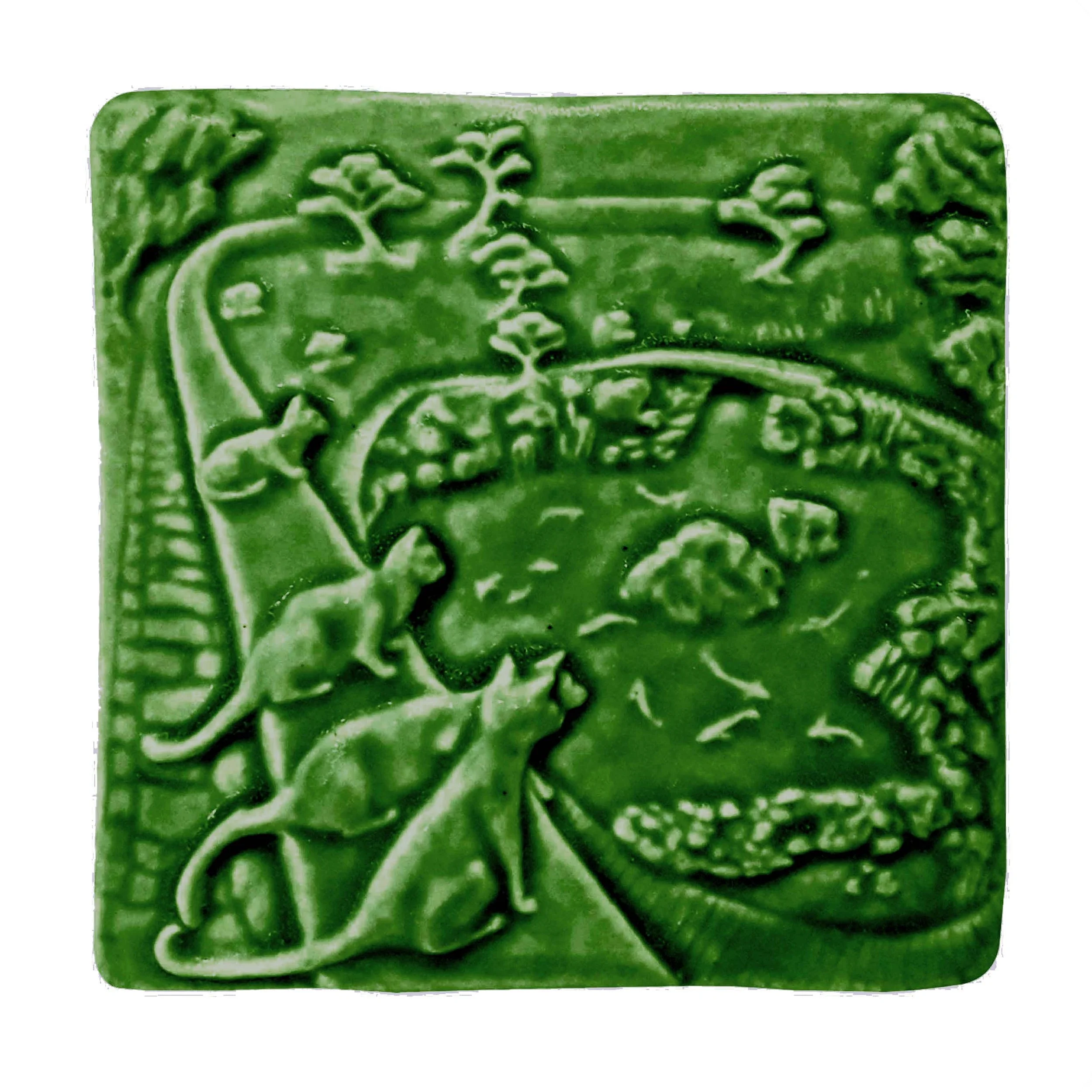 Cats and Koi Tile Leaf Green  Glaze.jpg