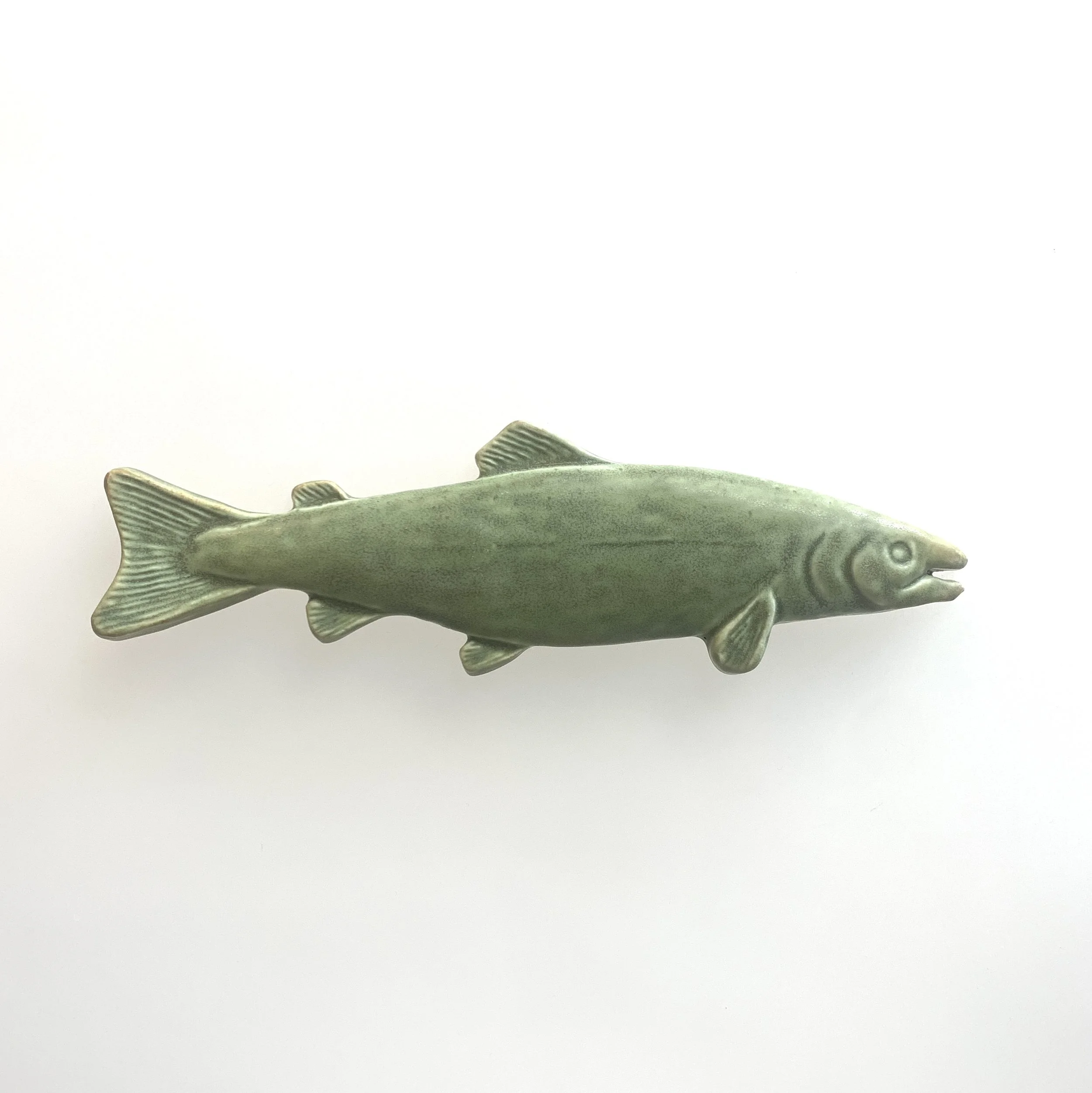 fish tile Atlantic Salmon ceramic tile  wall sculpture fish decor