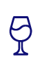 The Dutch Ale House wine menu icon - a blue lineart wine glass illustration