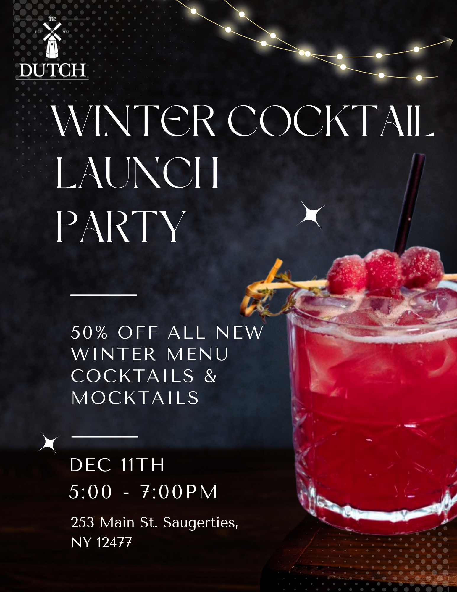 Winter Cocktail Launch Party at The Dutch!