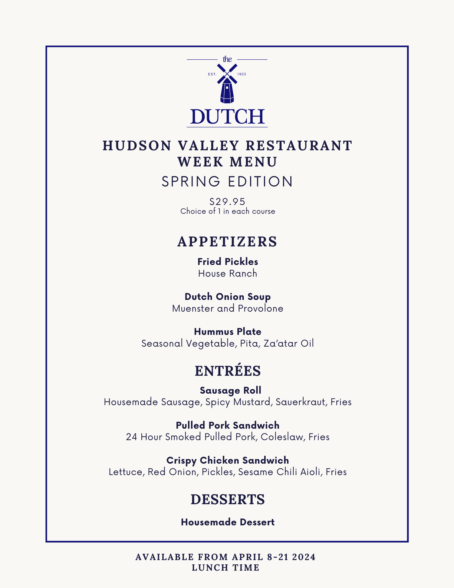 Hudson Valley Restaurant Week — The Dutch Ale House