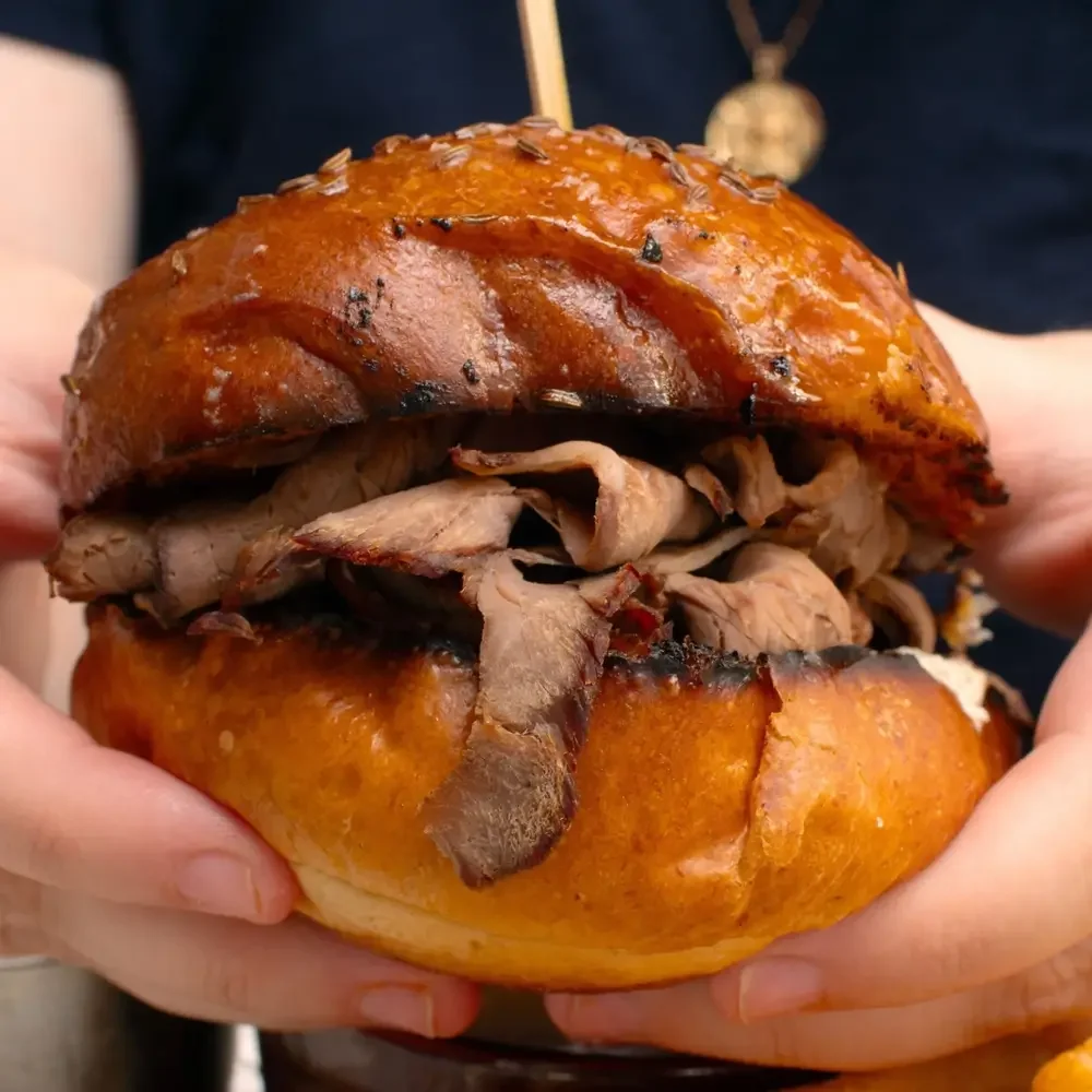 A roast beef sandwich at the Dutch Ale House in Saugerties, NY