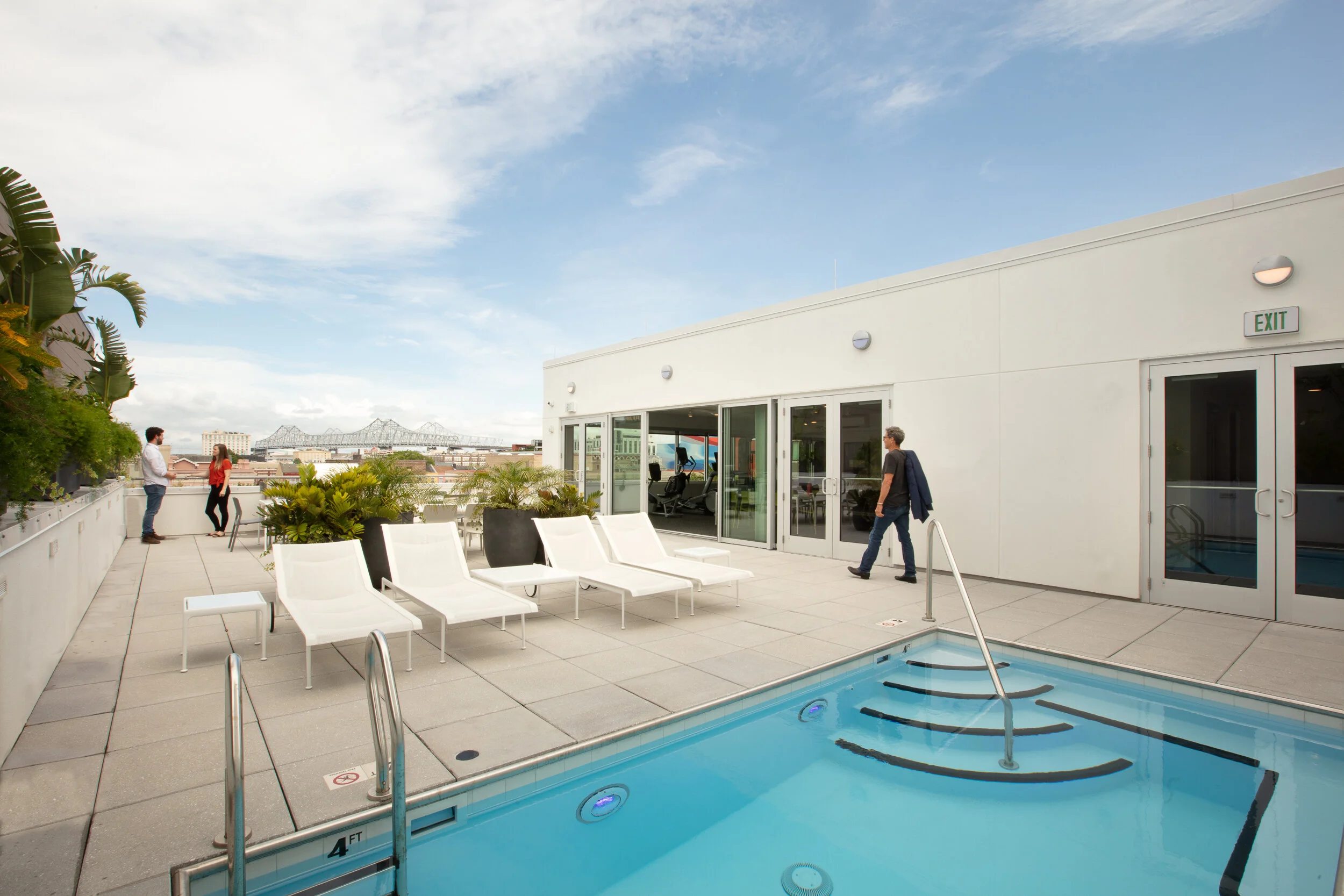  Rooftop pool of condo complex The Garage in New Orleans, LA 