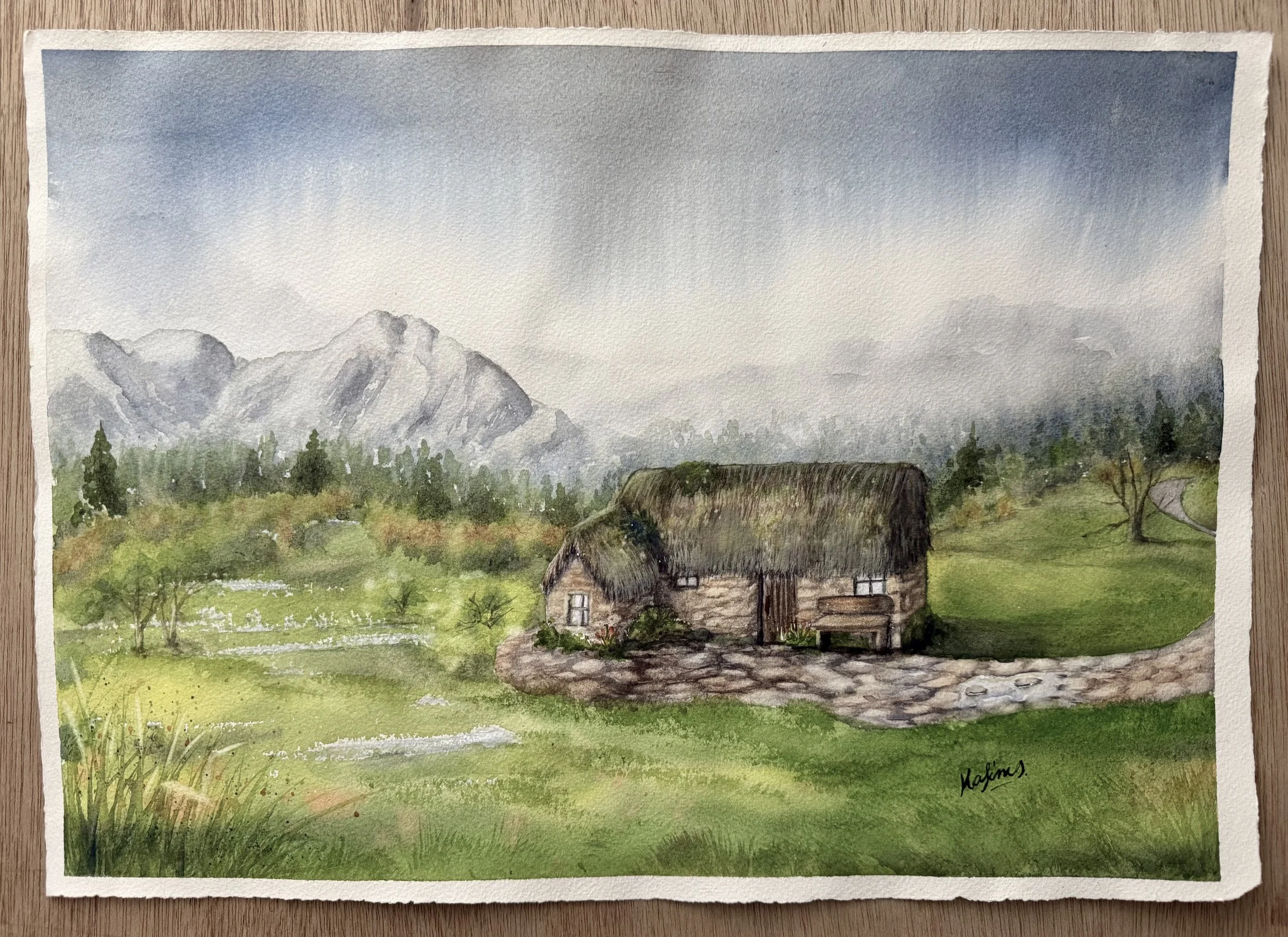 Leanach Cottage - Watercolour & Gouache