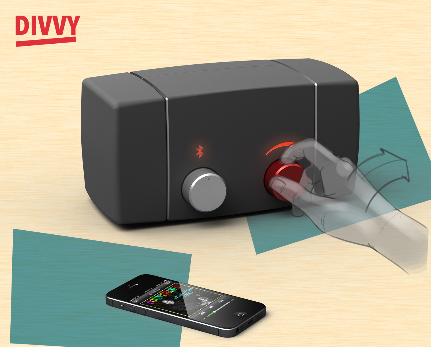 Press and turn for volume control.