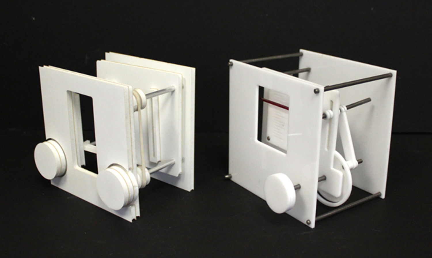 Prototypes to test analog mechanisms for tuning, volume, and station display.