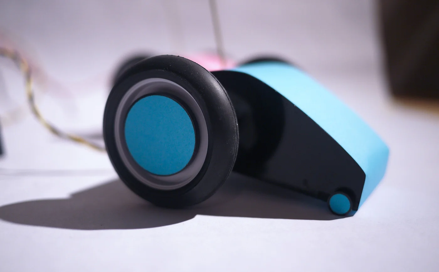  Your car is fueled by repeatedly pressing your push button as fast as possible. The faster the intervals of your button presses, the faster your race car will travel! 