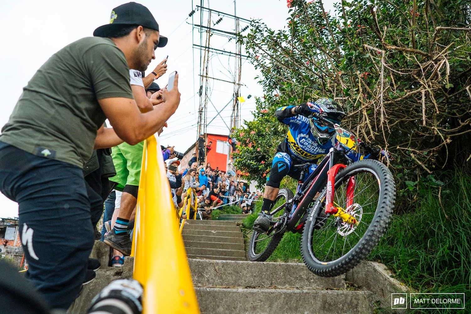 Sam Hill racing down the Enduro World Series Event in Colombia to a win.