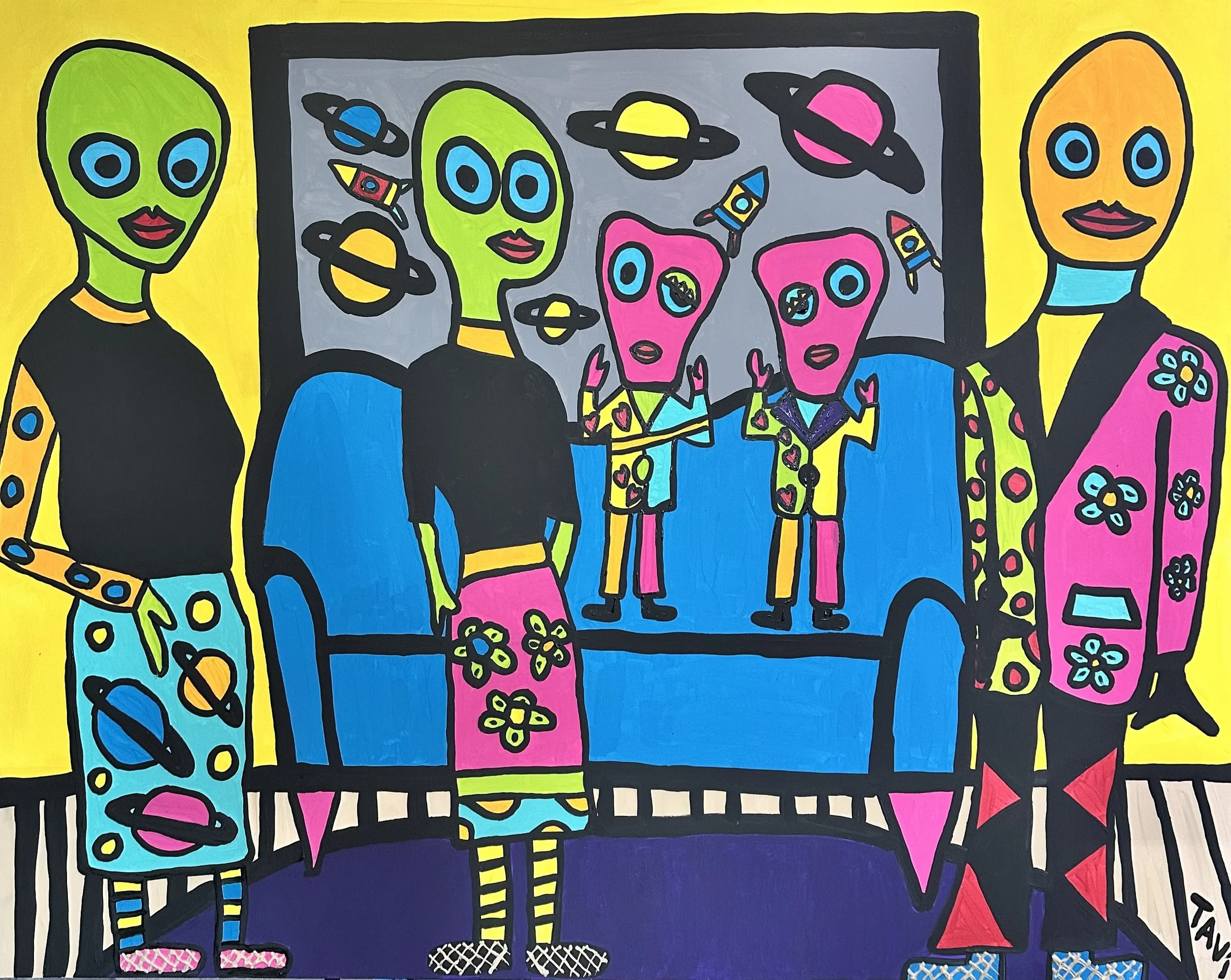 Family in outer space 