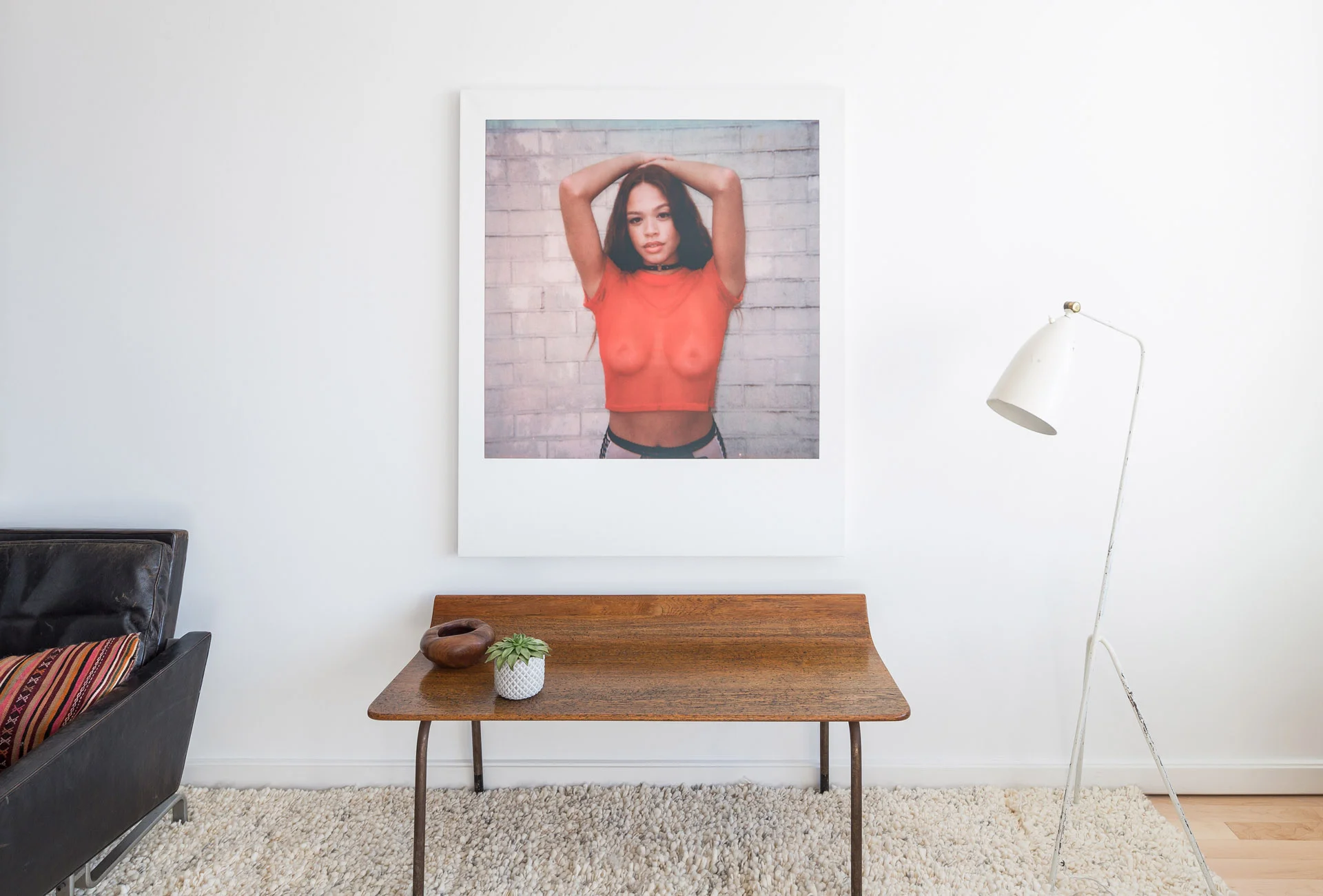 Untitled ( Girl in Red) Archival pigment on canvas 46" x 38"