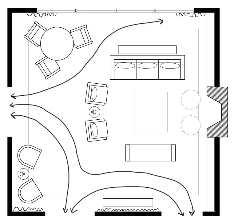 Living Area Floor Plan by Rebecca Miller