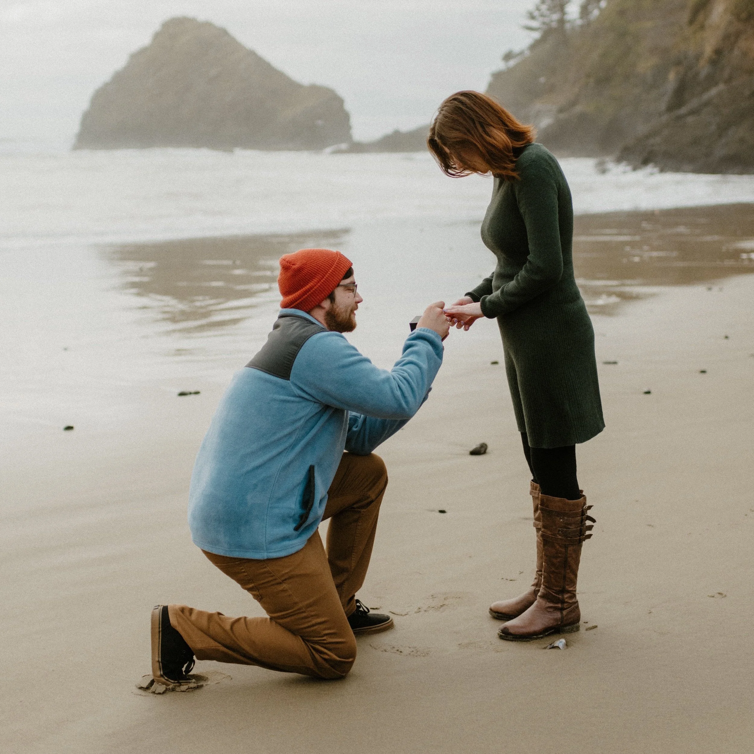 Oregon Coast Heceta Head Lighthouse Surprise Proposal