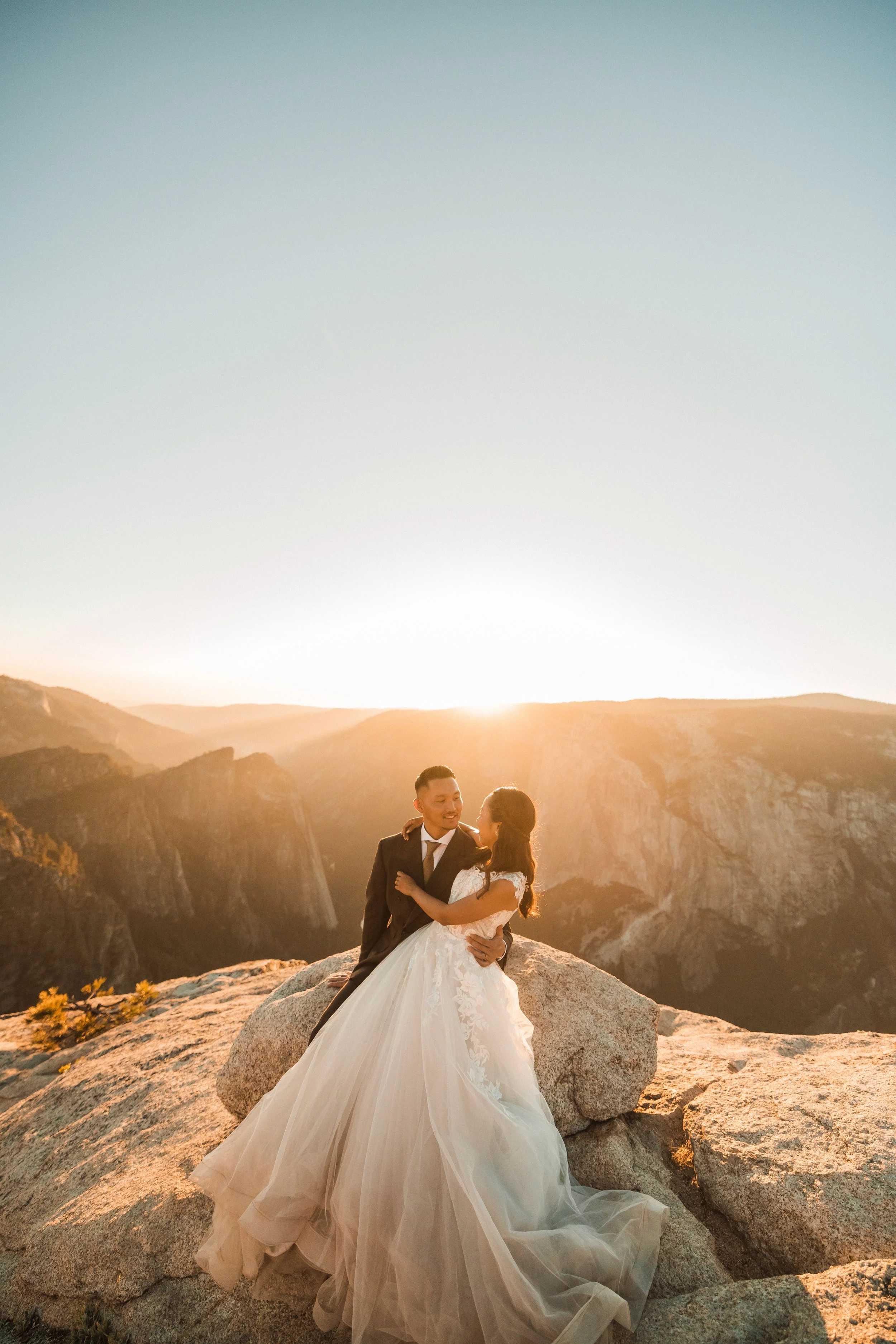 Taft Point Sunset Wedding Portraits at Yosemite National Park