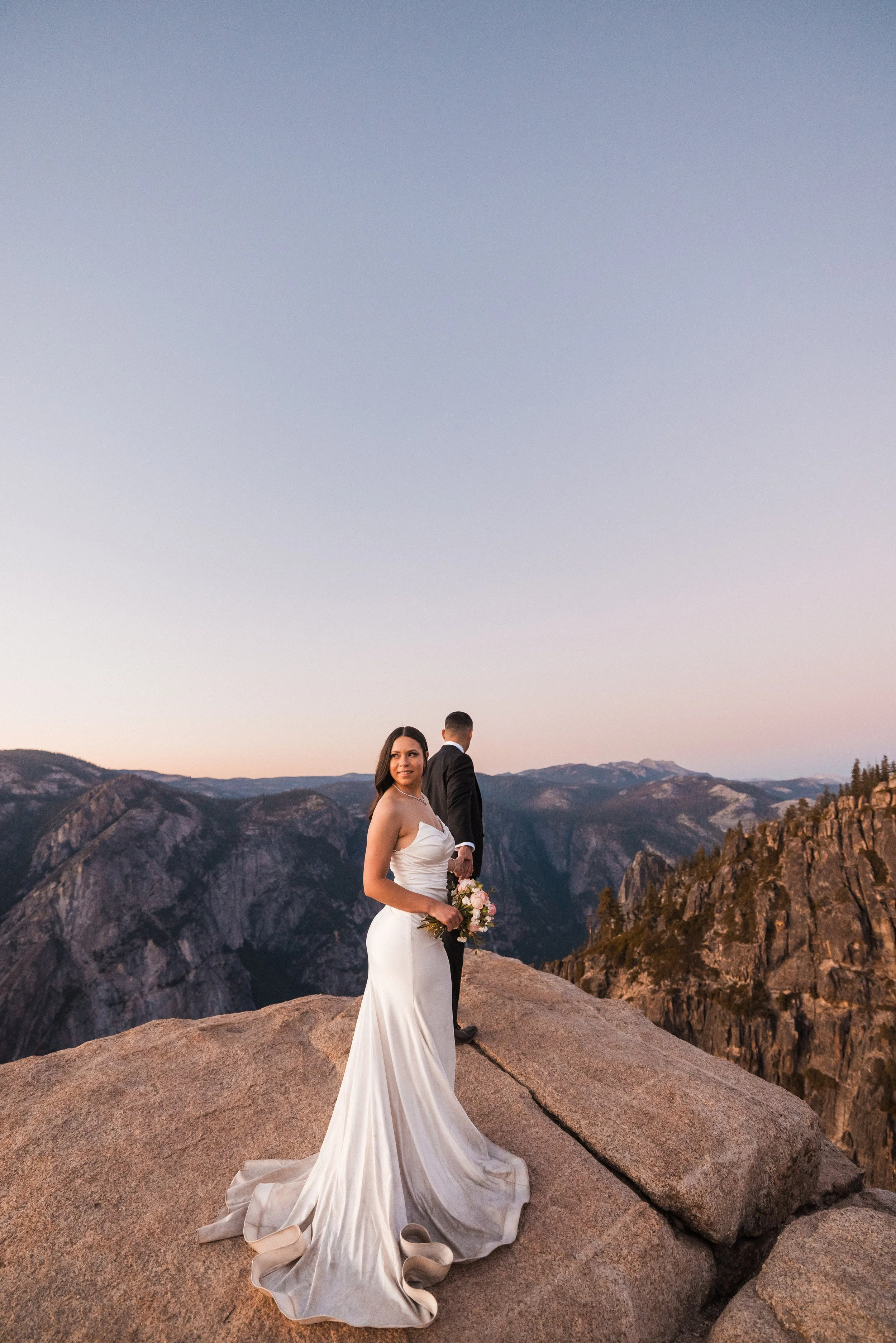 Taft Point Sunset Wedding Portraits at Yosemite National Park