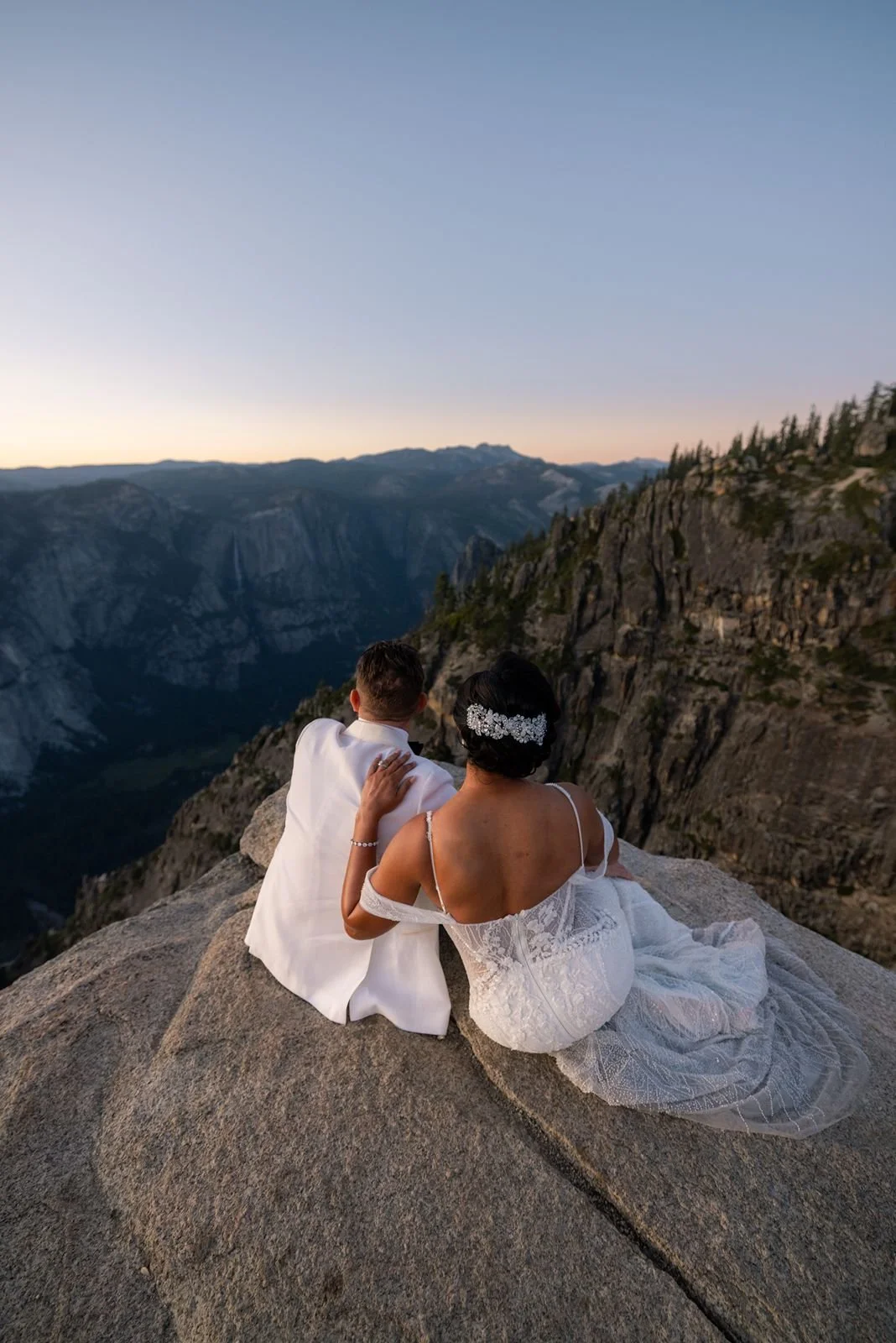Taft Point Sunset Wedding Portraits at Yosemite National Park