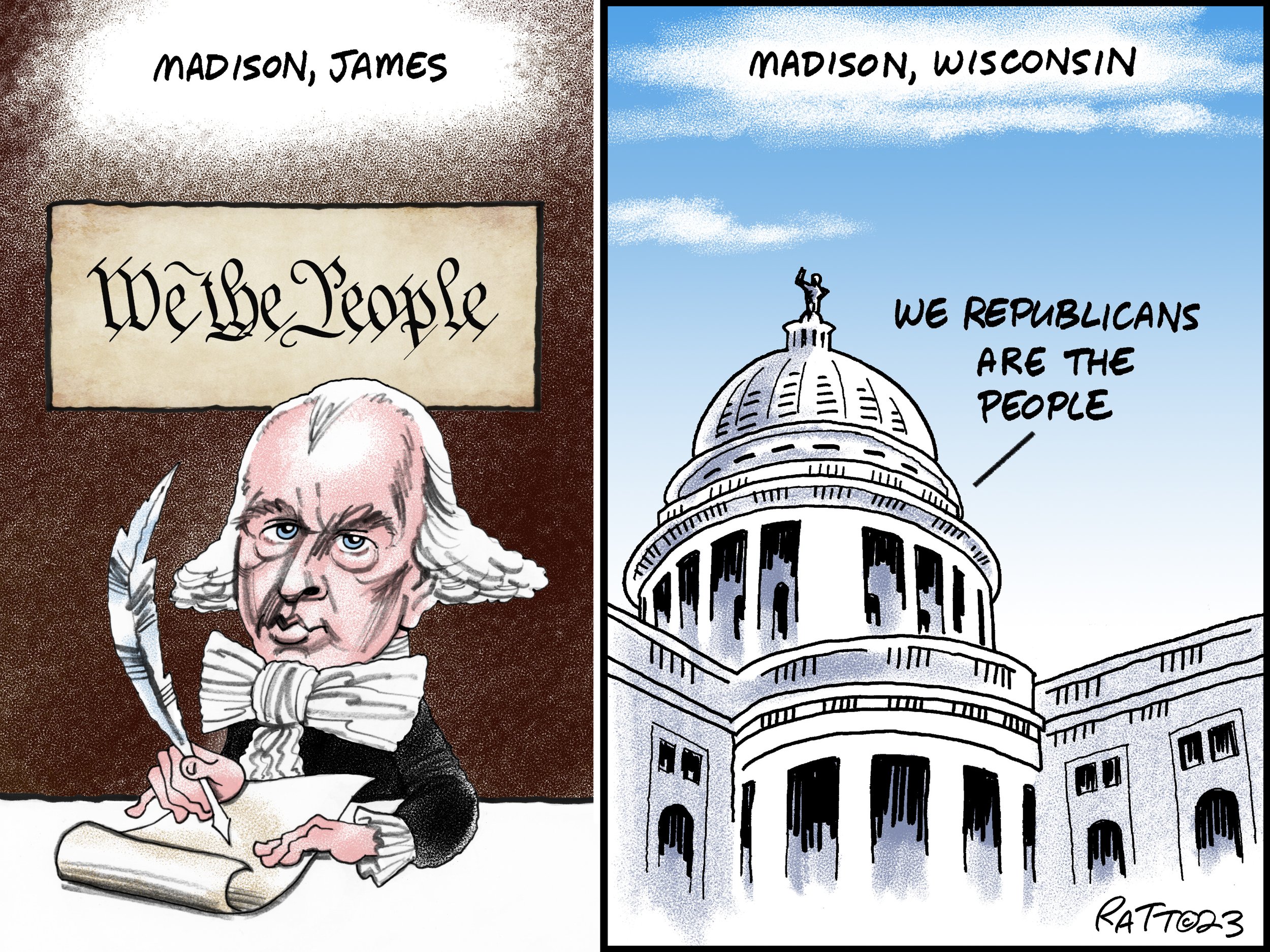 Madisonian democracy (keep an eye on Wisconsin).  (Crooks And Liars, Sept. 17, 2023; republished in Politico, Sept. 22, 2023.)