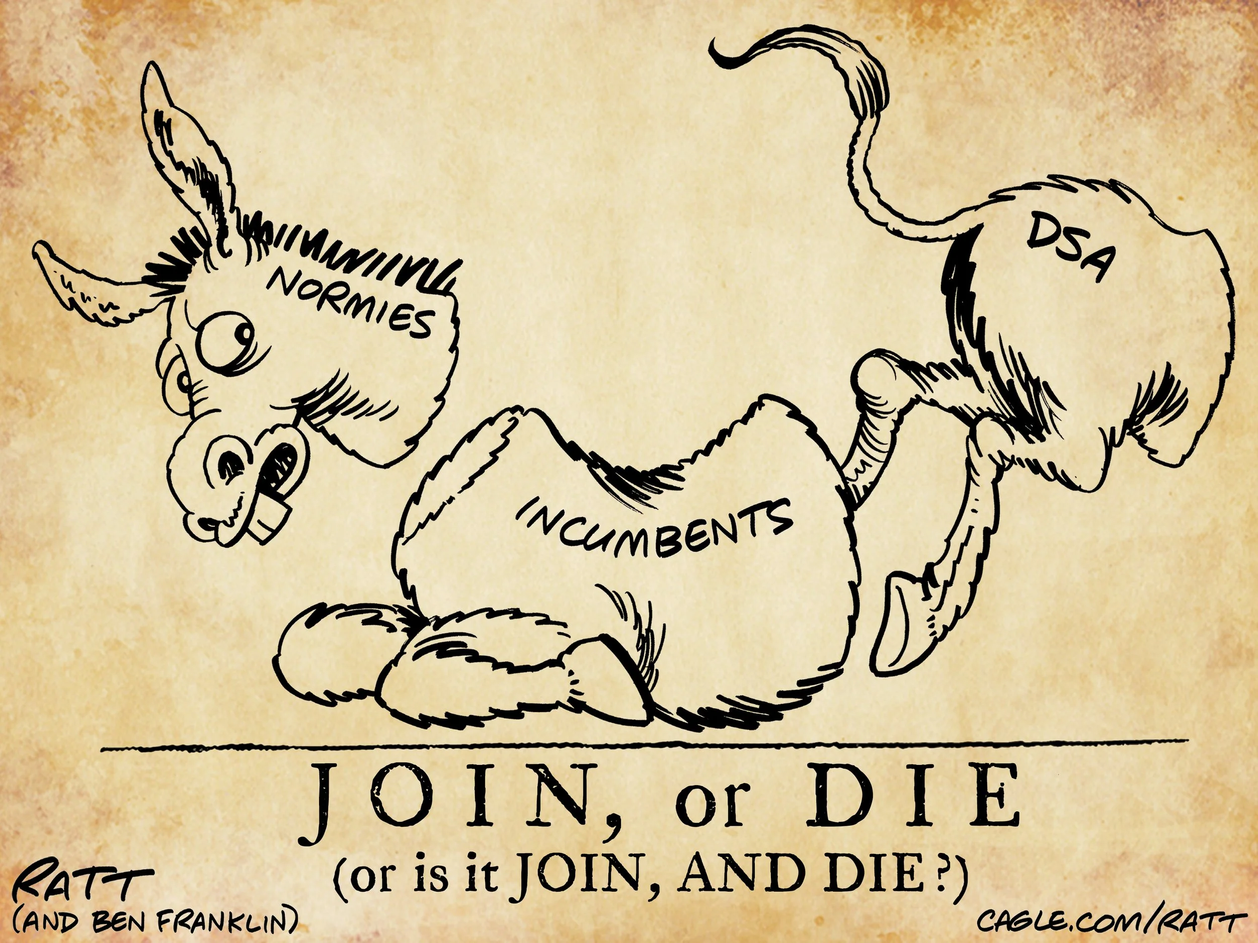 Democrats in disarray or development. (Crooks And Liars, July 23, 2026.)