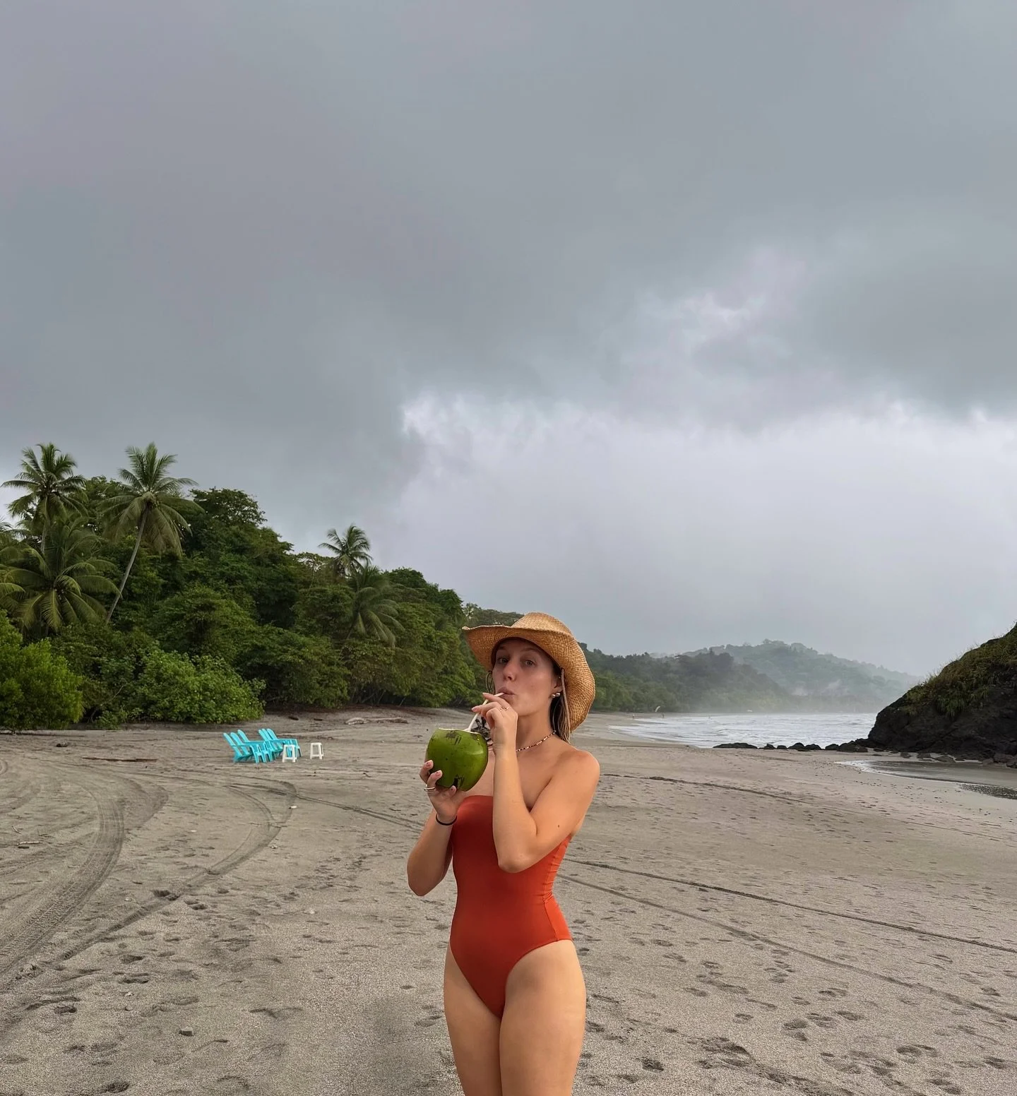 drinking coconuts &amp; playing in the ocean in the rain 🥥🍹🌴🧚🏼&zwj;♀️