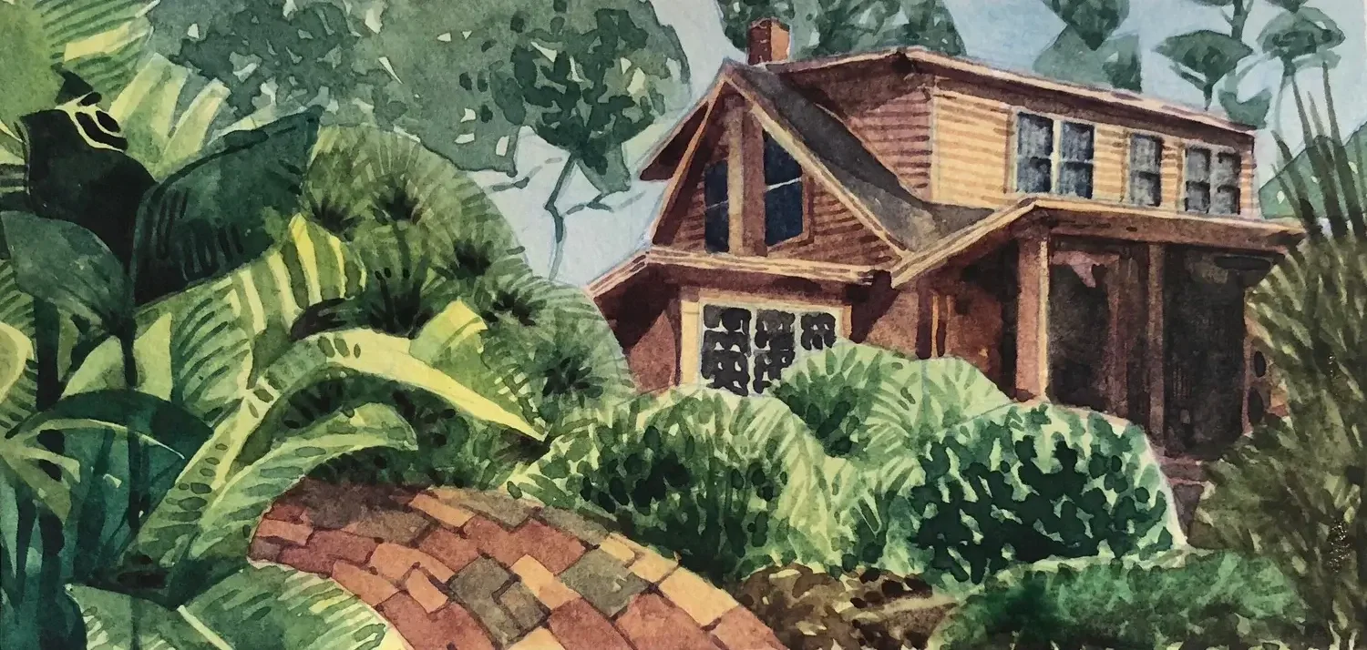 Tampa house - environment study watercolour