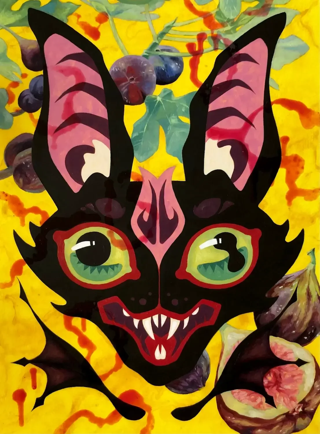 Fruit Bat - Acrylic and oil on wood panel