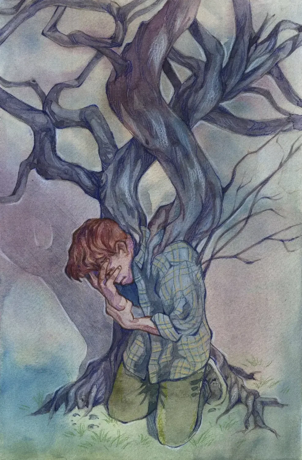 A Monster Calls - Water colour and coloured pencils on cold press