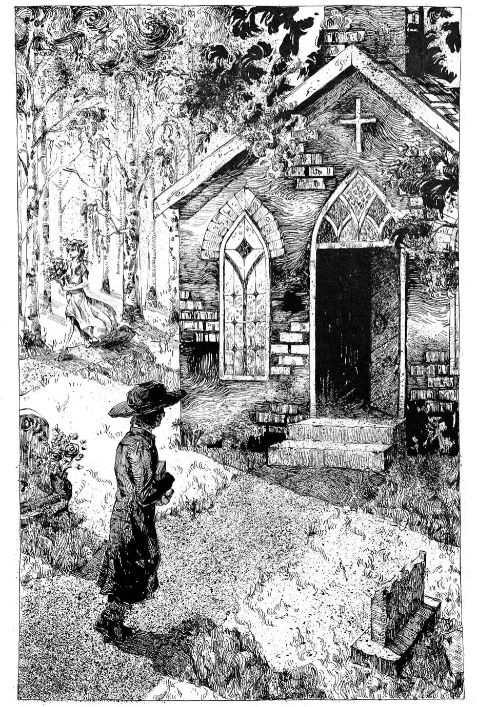 Frestelser - illustration in ink