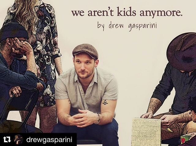 🍾🥂💿💨 We finally drop @drewgasparini&rsquo;s new album/song cycle &ldquo;We Arent Kids Anymore&rdquo; tonight at midnight!🕛🚨💕🎶 I&rsquo;ve been hooked on Drew&rsquo;s music since the first time I heard him play. Working with Drew and the other 