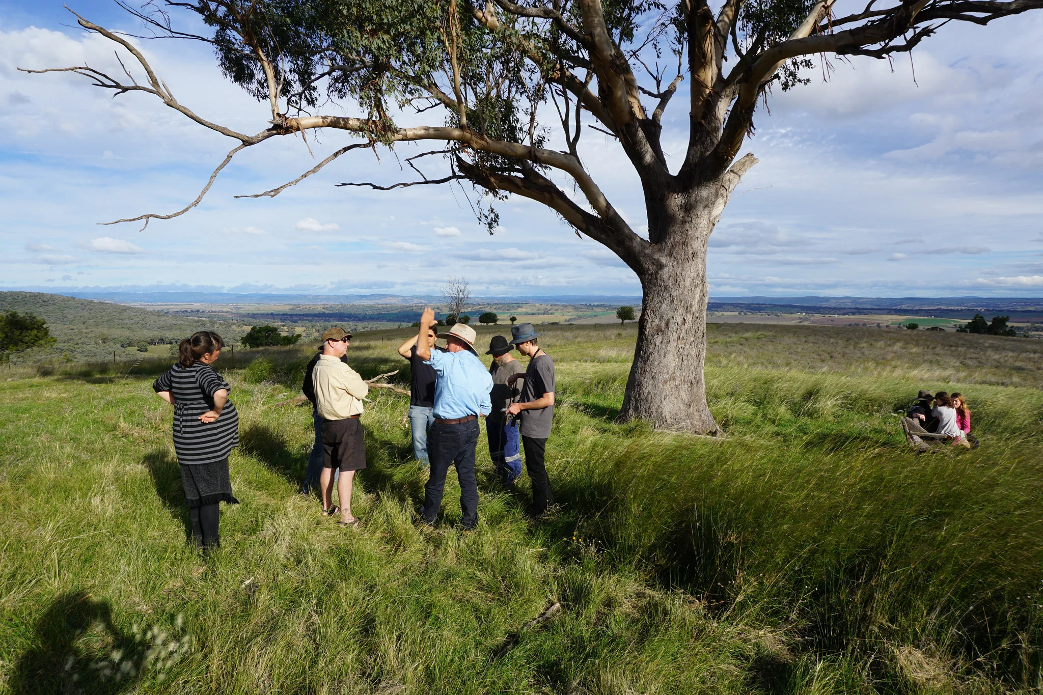 Glenn Morris and KSCA members at the highest point on Billabong, the property he manages. 