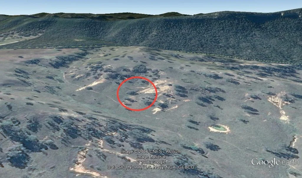 This is the eroded hillside we were looking at.