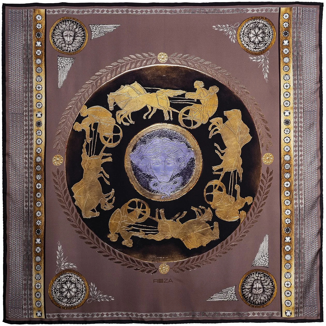 ECHOES OF ETERNITY No.3 SILK SCARF 53 / ANTIQUE ROSE