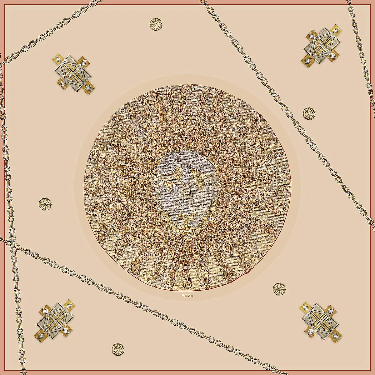 TRACES OF ETERNITY SILK SCARF 53 / CORSICAN ROSE